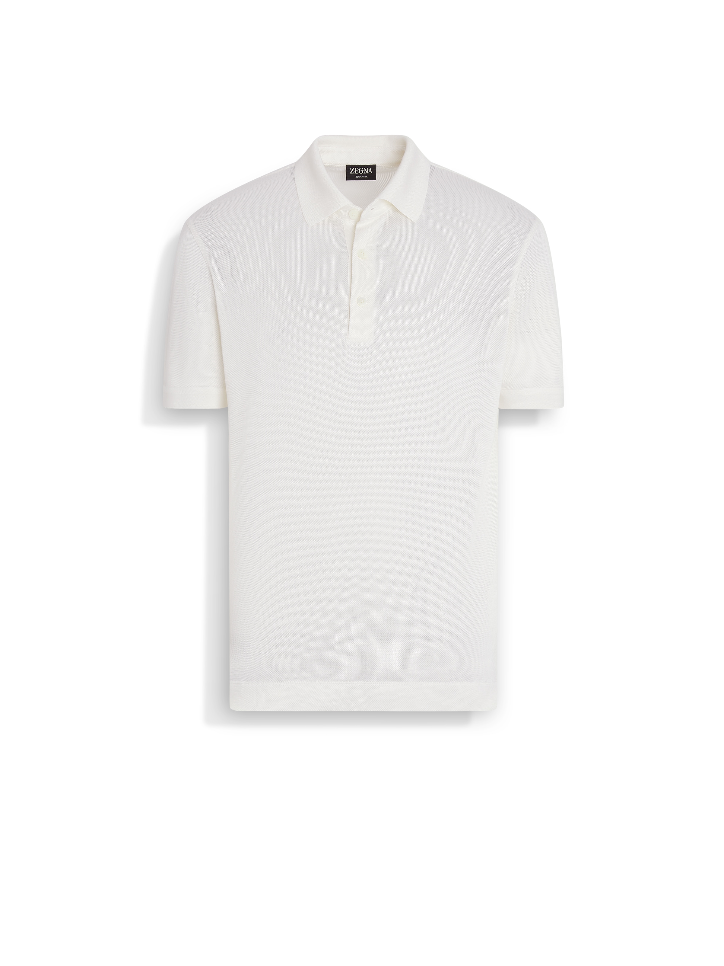 Shop Zegna White  Silk Polo Shirt