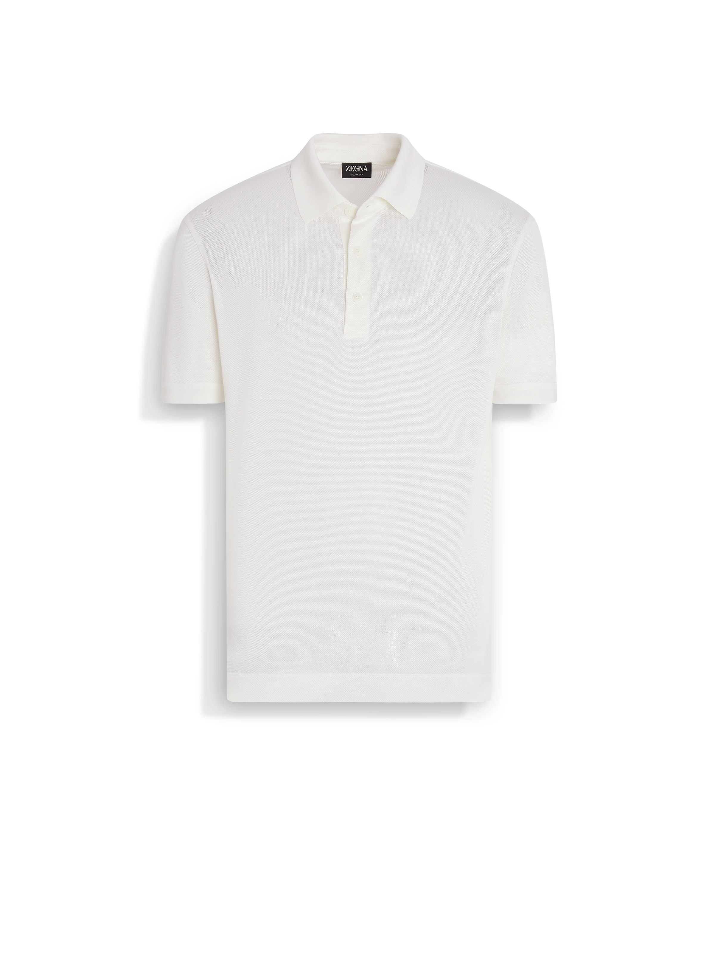 Zegna Cotton Polo Shirt With Intarsia Knitted Stripe In White