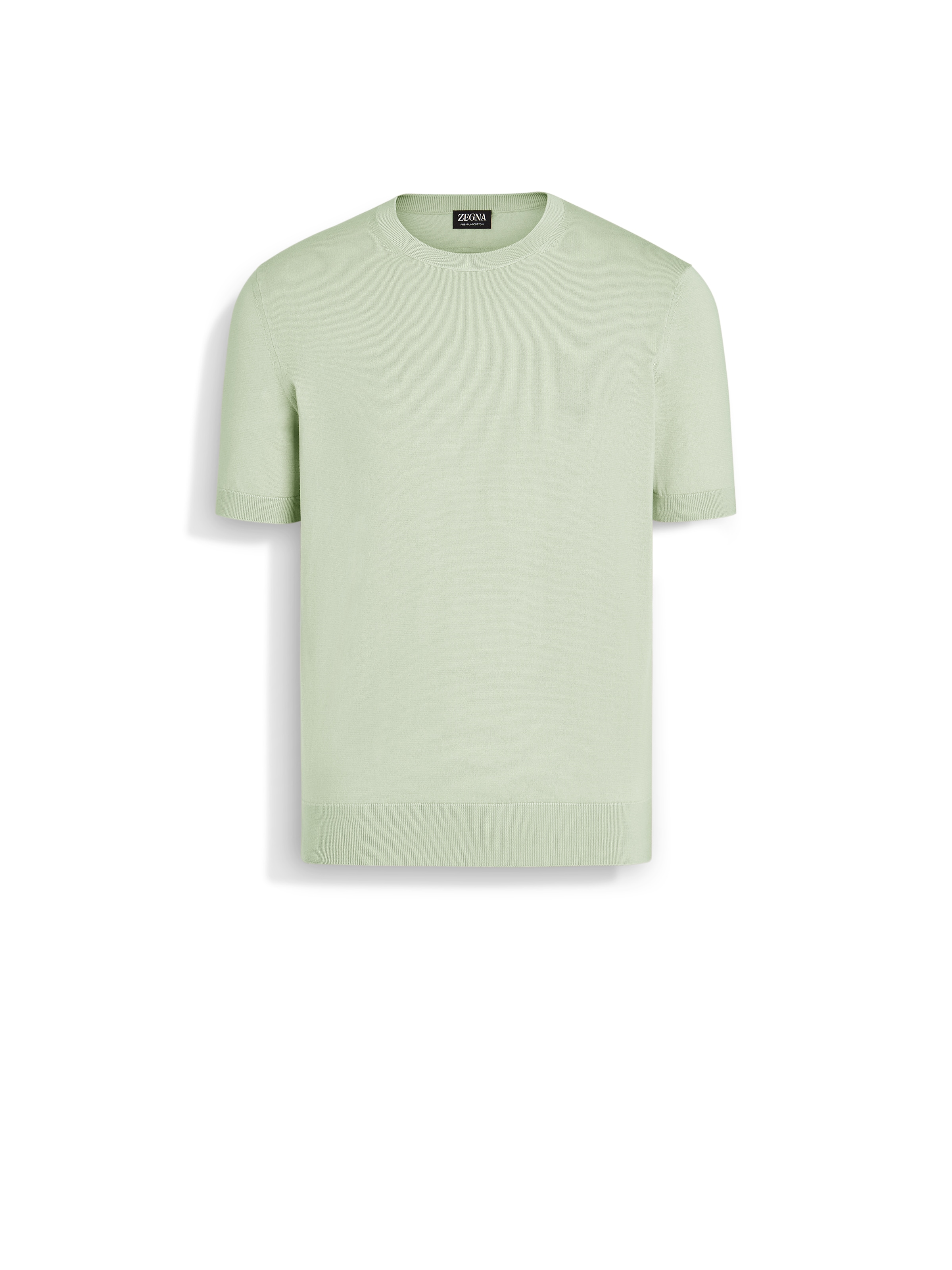 Shop Zegna Light Aqua Green Premium Cotton T-shirt In Vert D'eau Clair