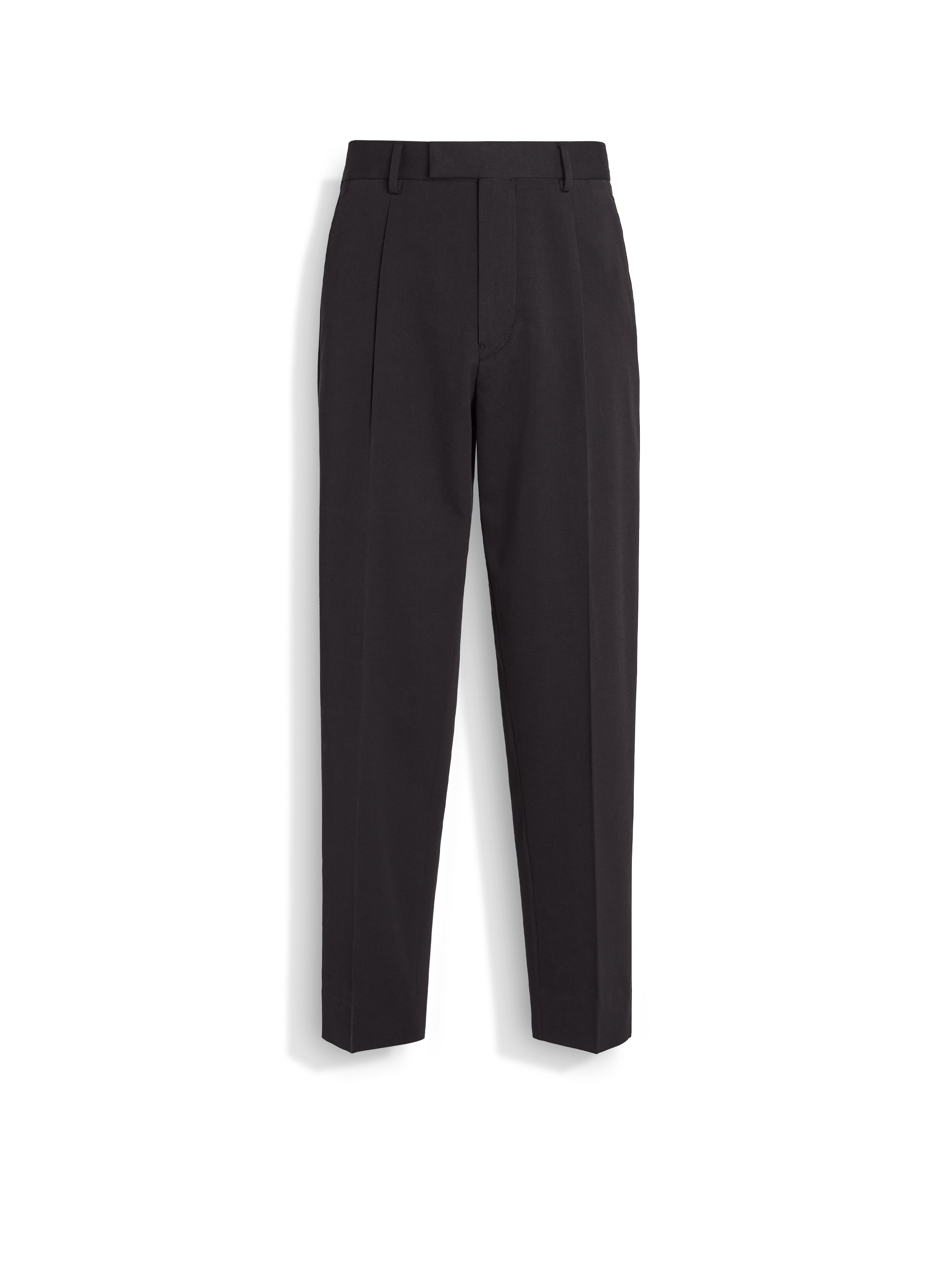 Shop Zegna Dark Brown Cotton And Wool Pants