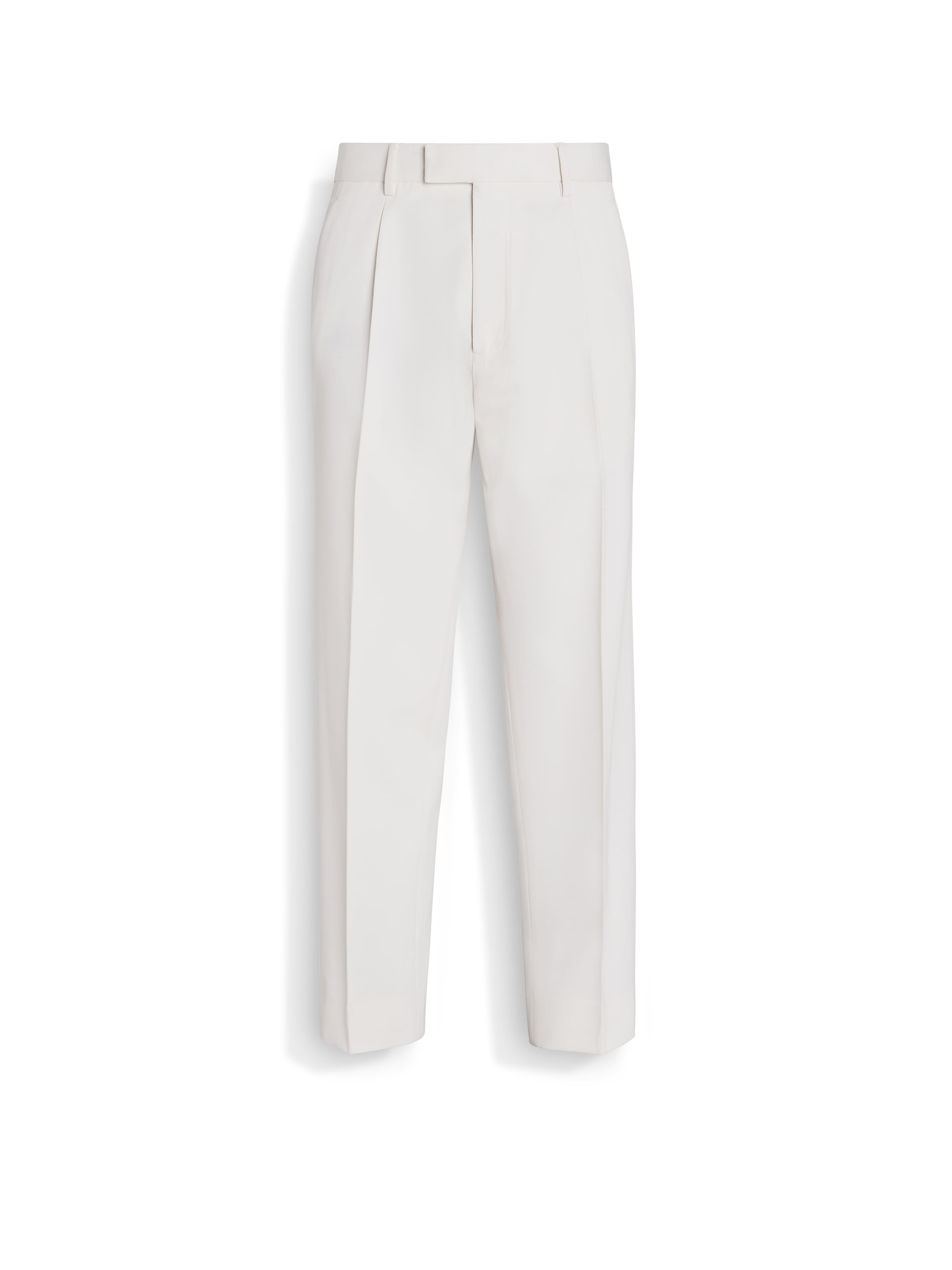Zegna Pantalon En Coton Et Laine Blanc In White