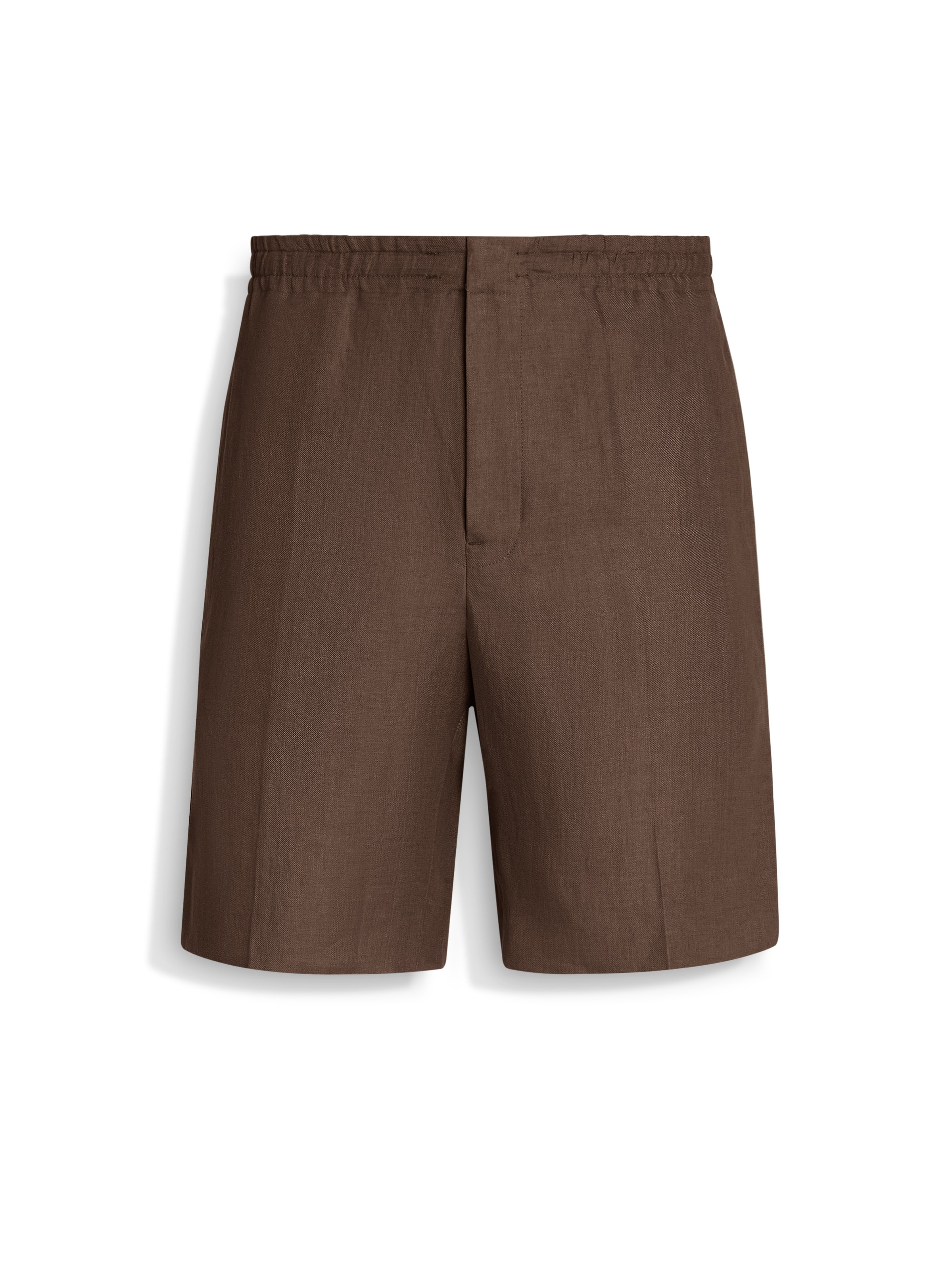 Shop Zegna Brown Oasi Lino Short Pants