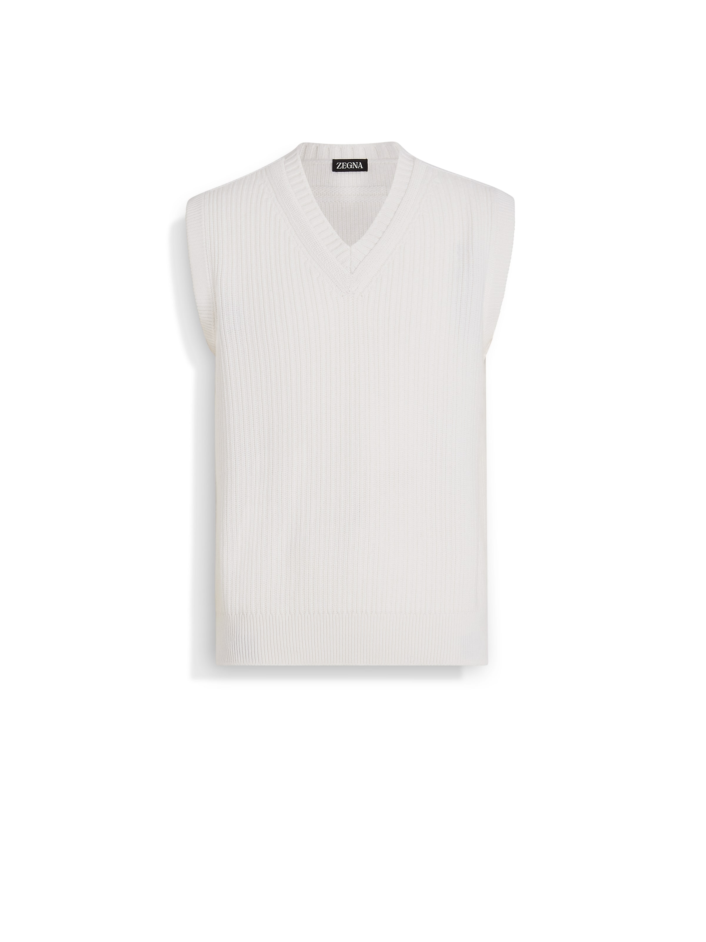 Zegna White Cashmere And Cotton Vest In Blanc