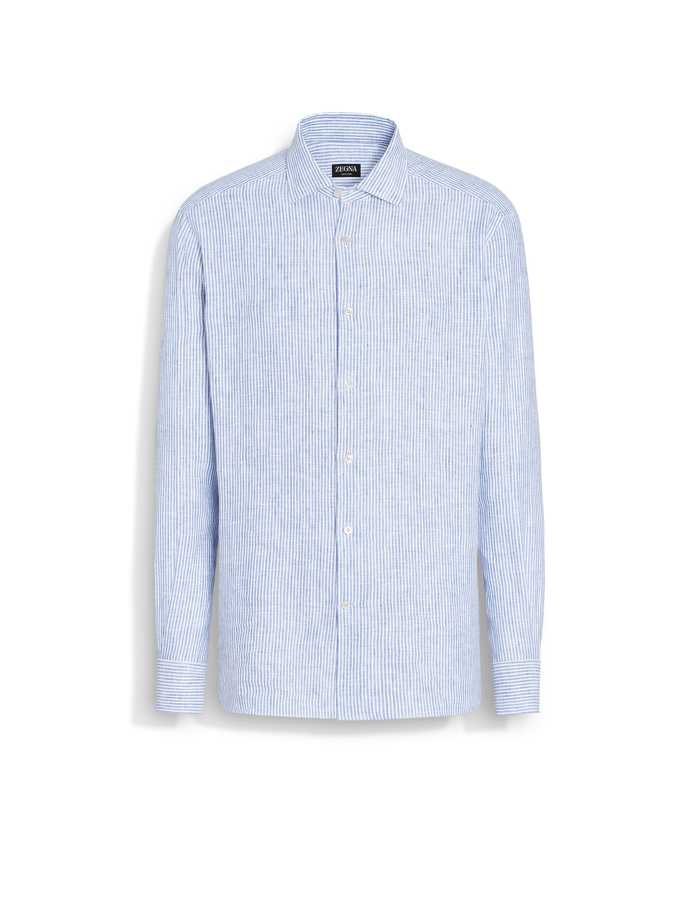 Shop Zegna Oasi Lino Shirt In White/light Blue