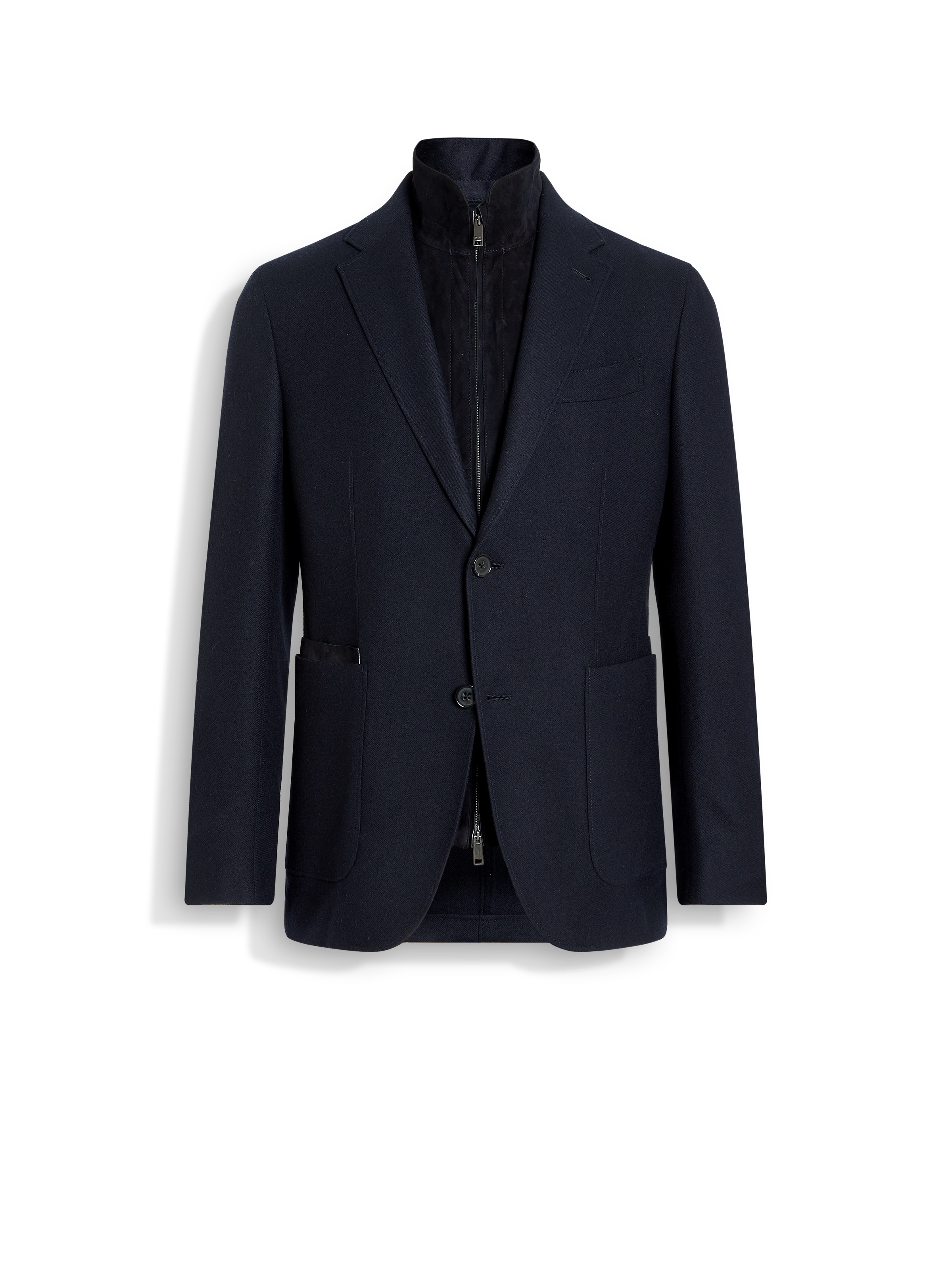 Zegna Navy Blue Trofeo Cashmere Jacket In Navy Blue