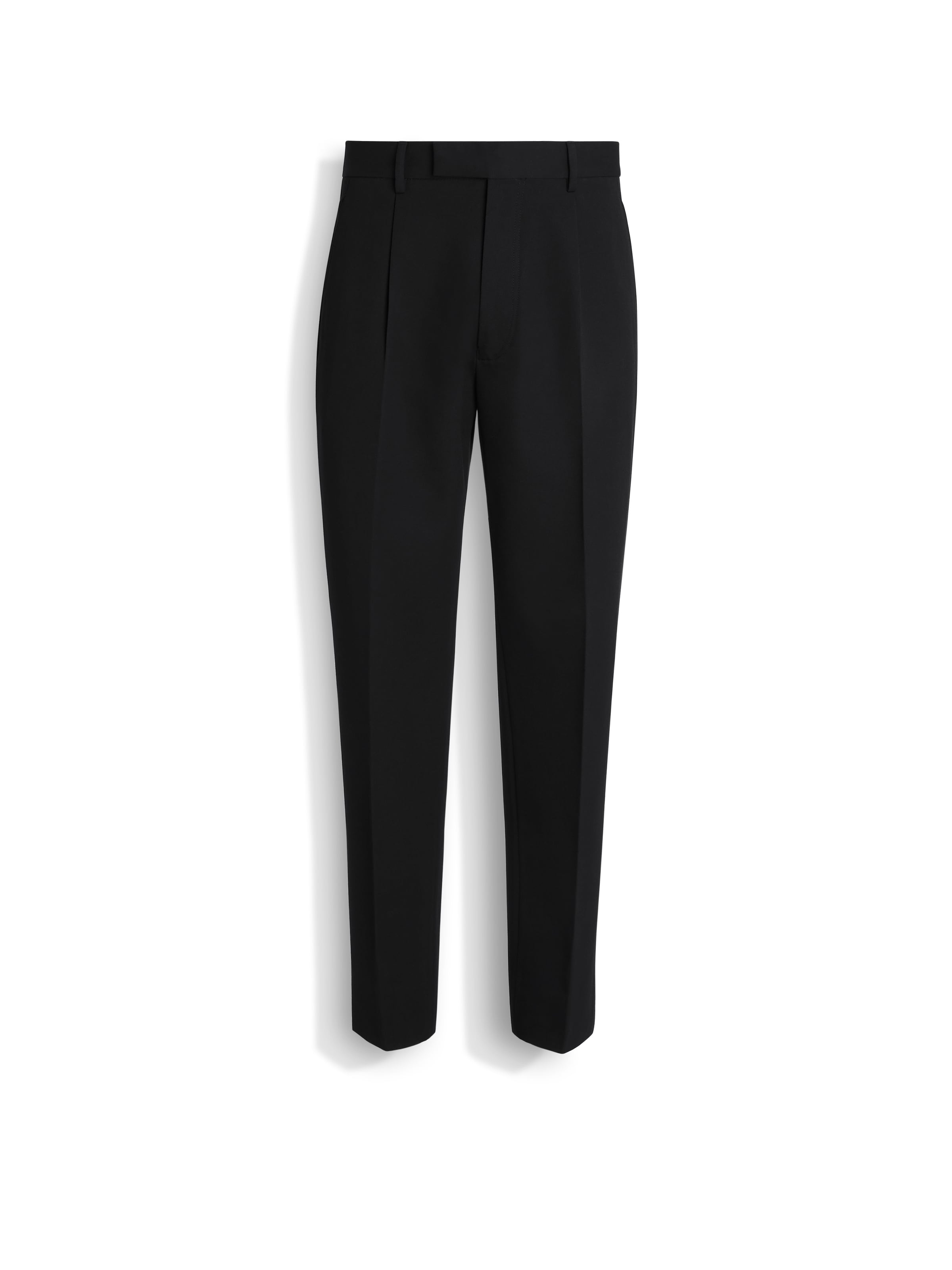 Shop Zegna Black Cotton And Wool Pants