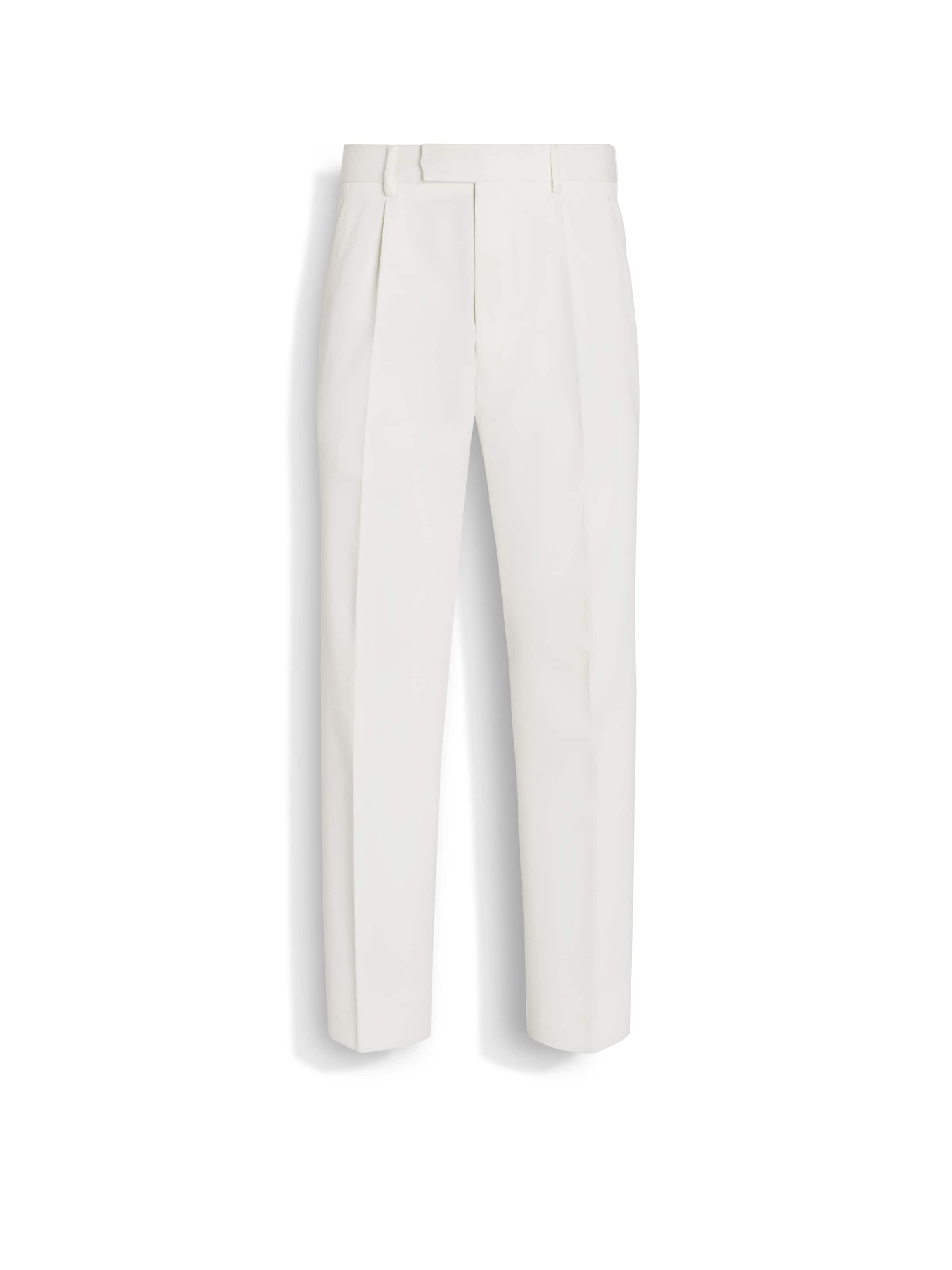 Zegna Pantalon En Coton Et Laine Blanc In White