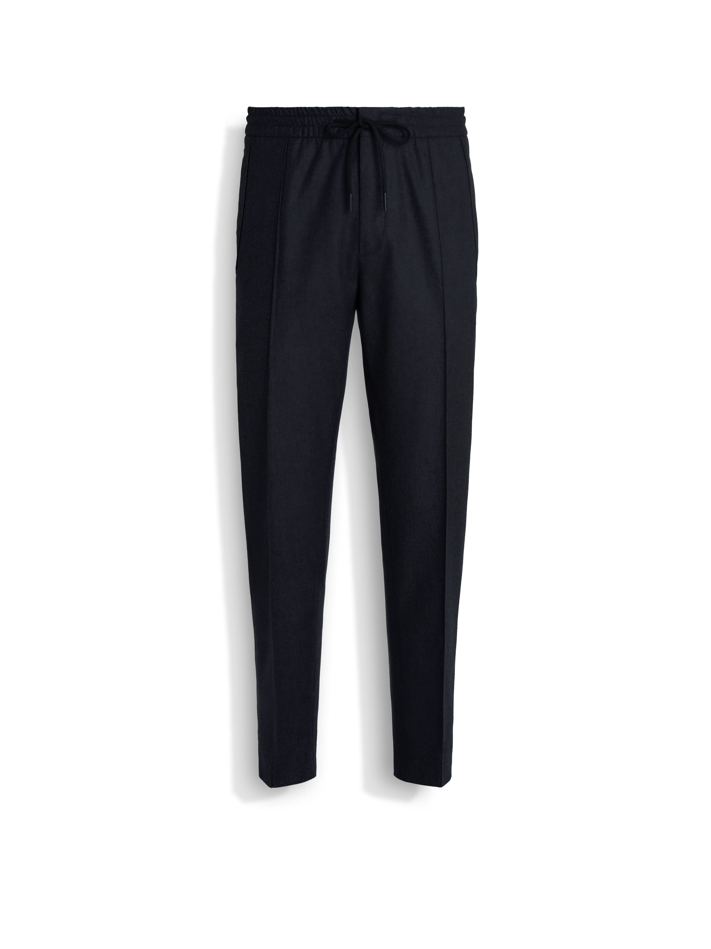 Zegna Gray Drawstring Trousers In Navy Blue