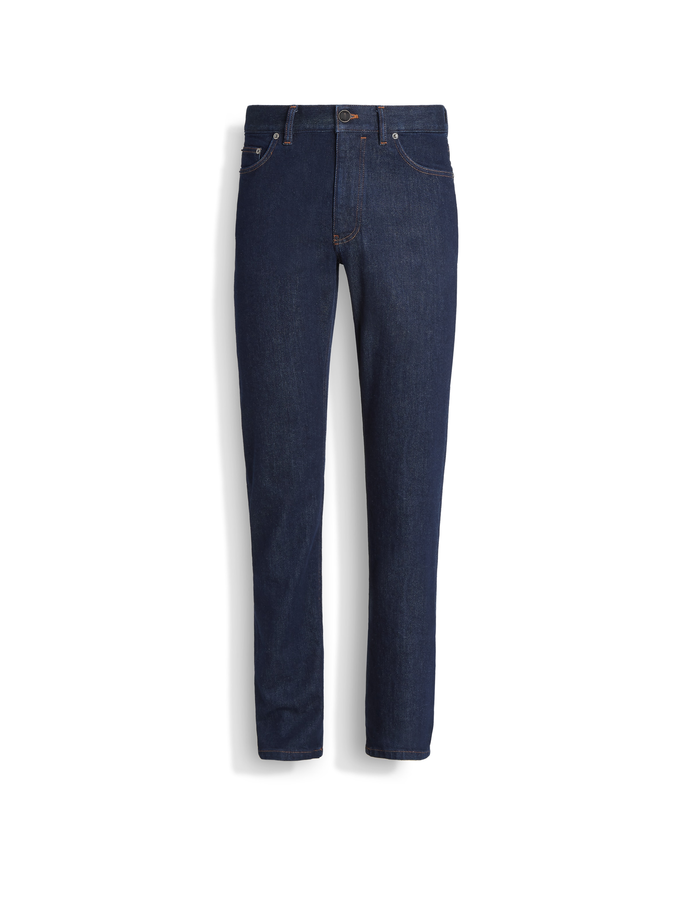 Shop Zegna Dark Blue Rinse-washed Stretch Cotton Roccia Jeans