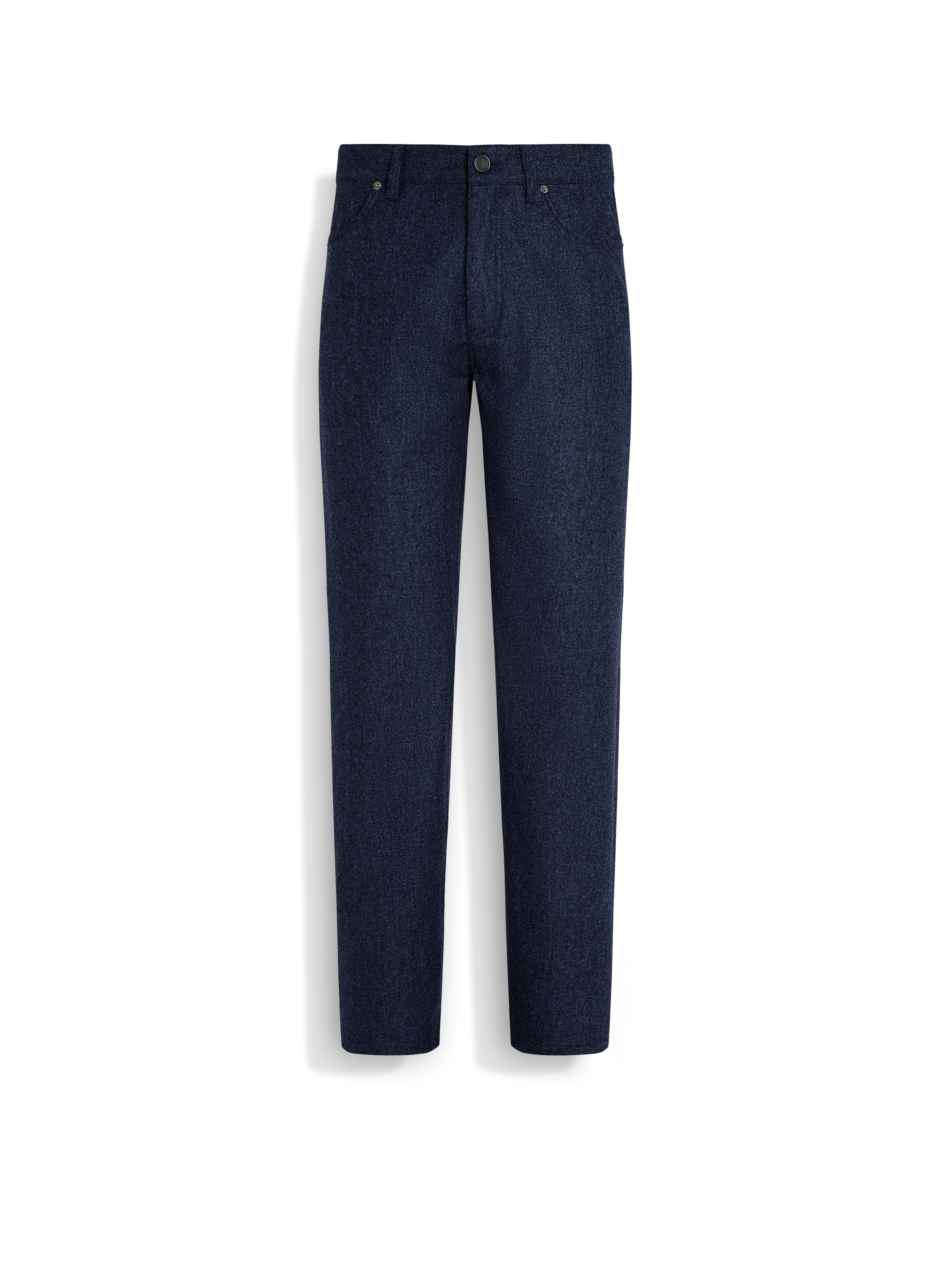 Zegna Navy Blue Wool And Cashmere Roccia Pants In Navy Blue