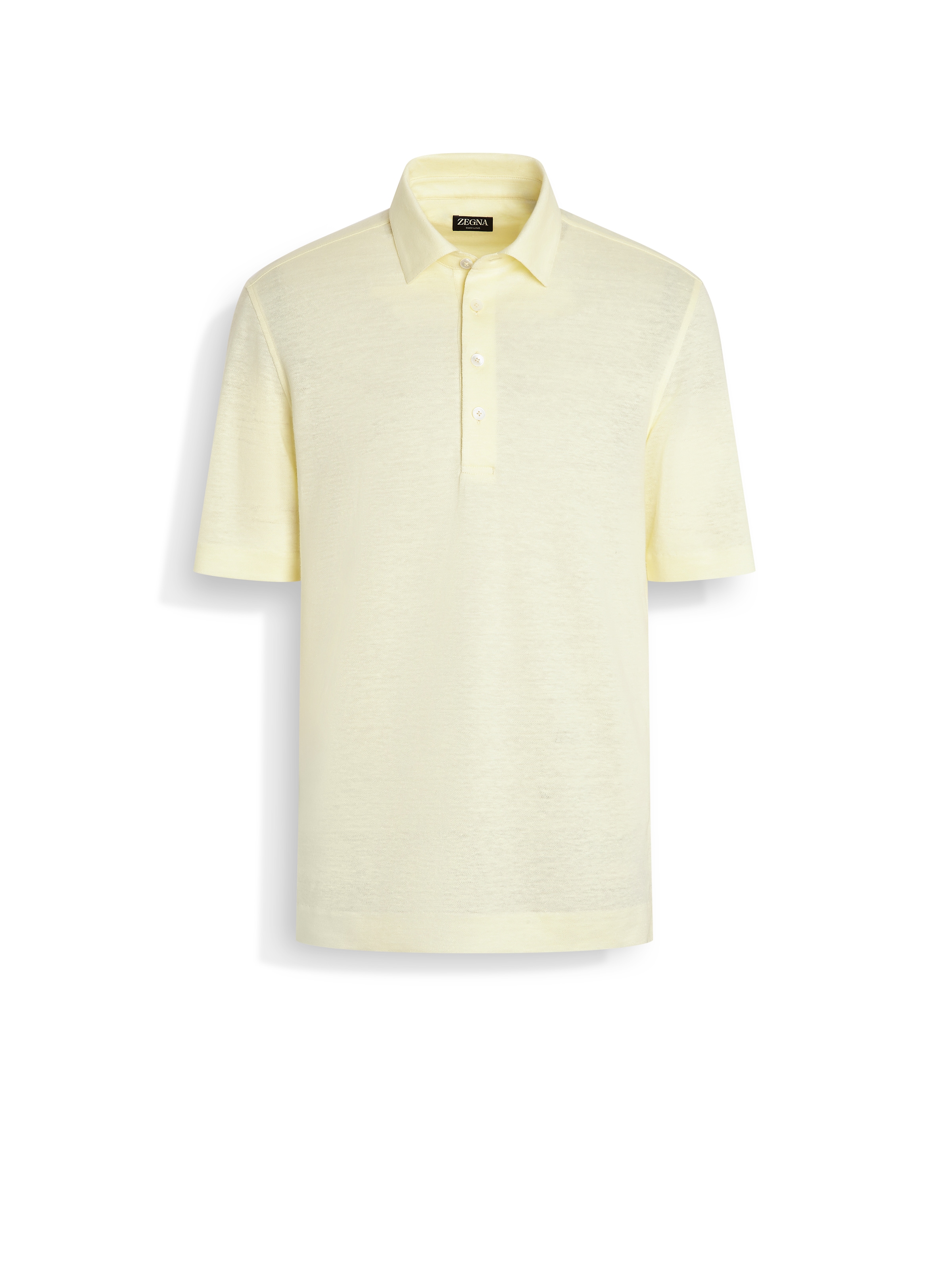 Zegna Light Yellow Oasi Lino Polo Shirt