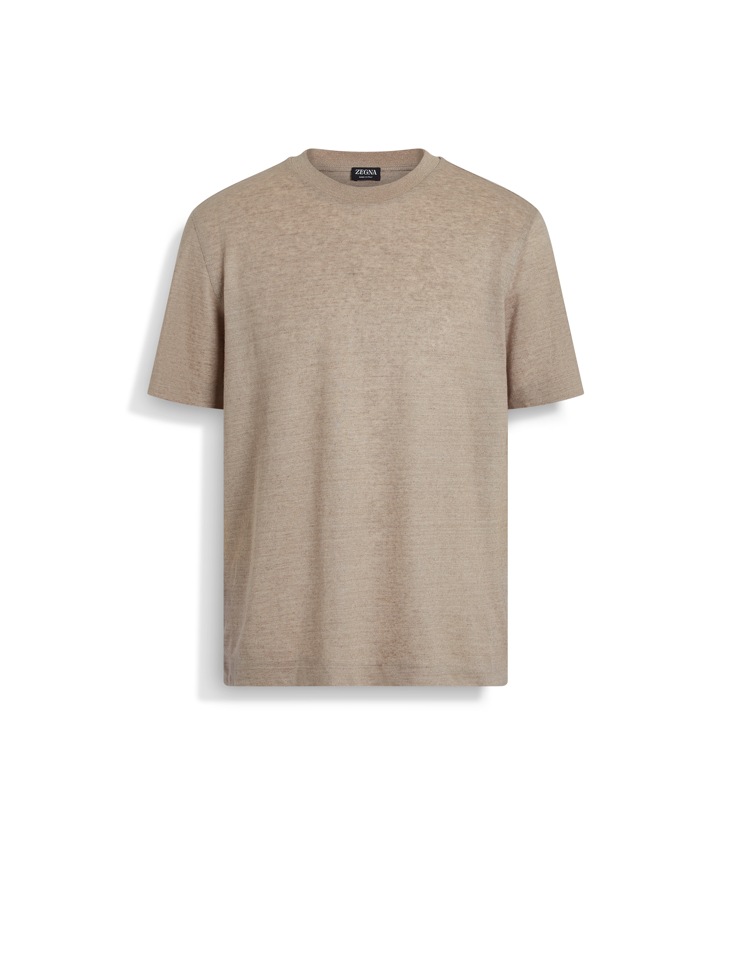 Zegna Light Taupe Oasi Lino T-shirt In Light Taupe