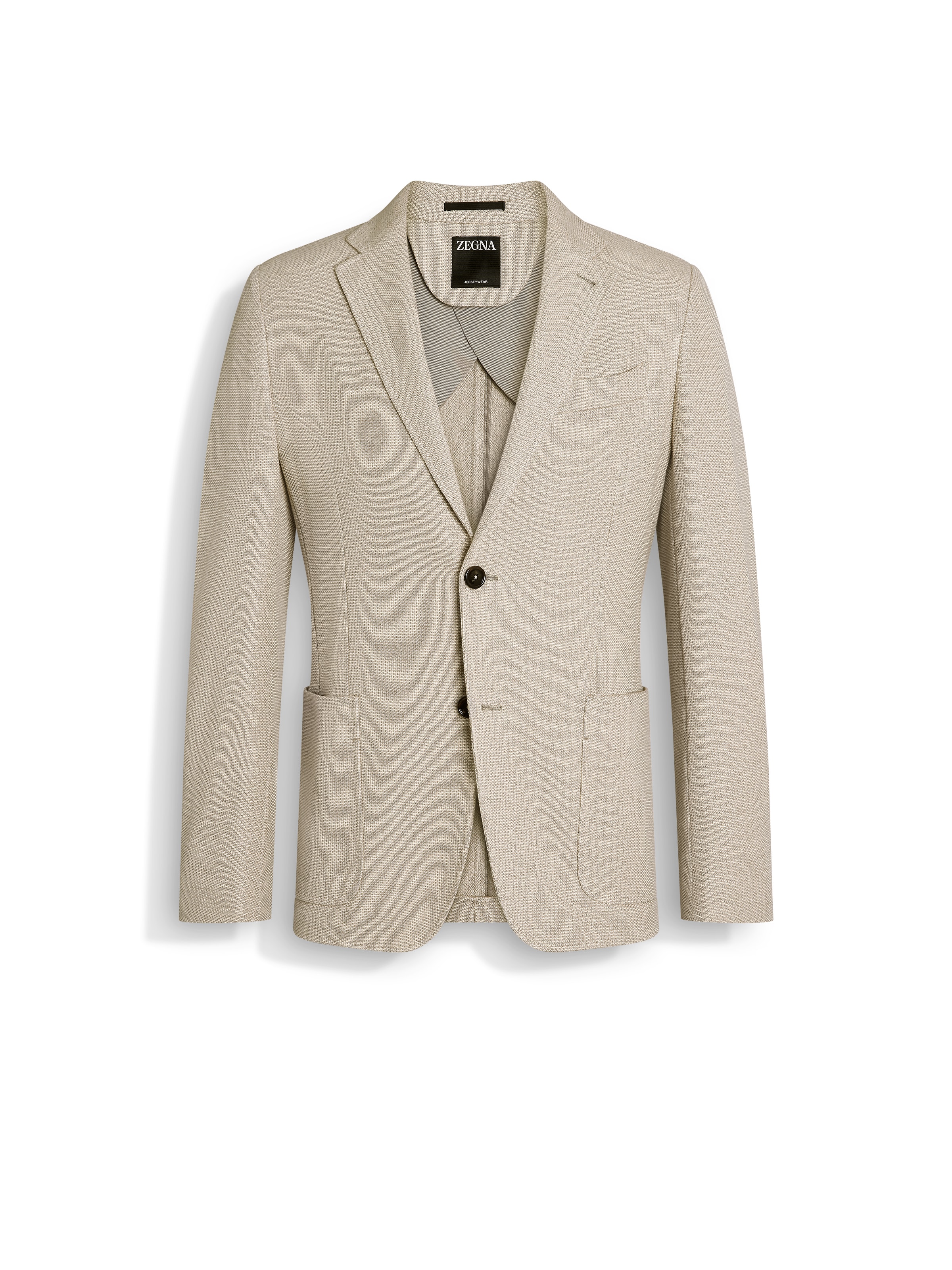 ZEGNA LIGHT TAUPE JERSEYWEAR COTTON JACKET