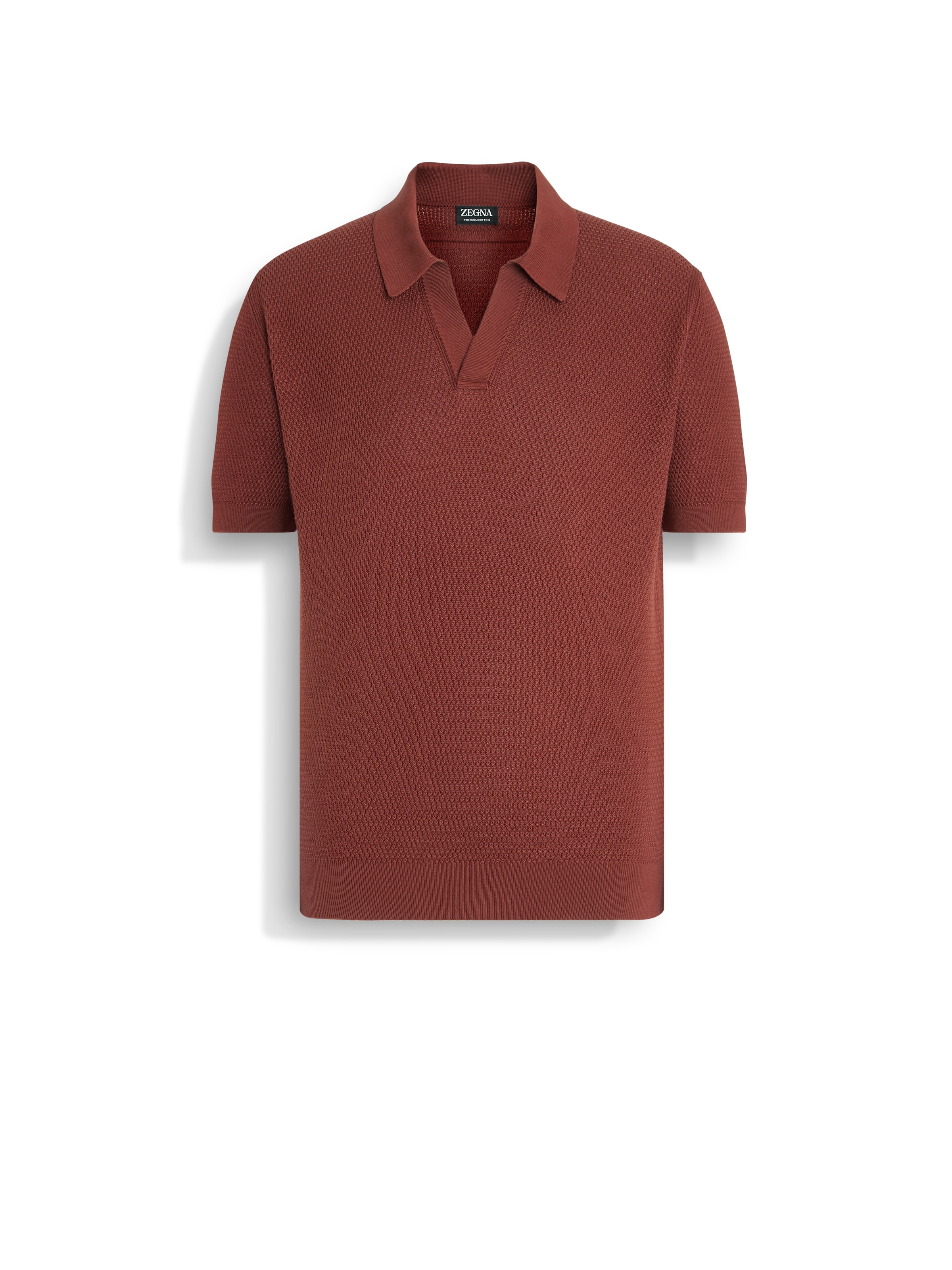 Shop Zegna Polo En Premium Cotton Rouge Brique In Brick Red