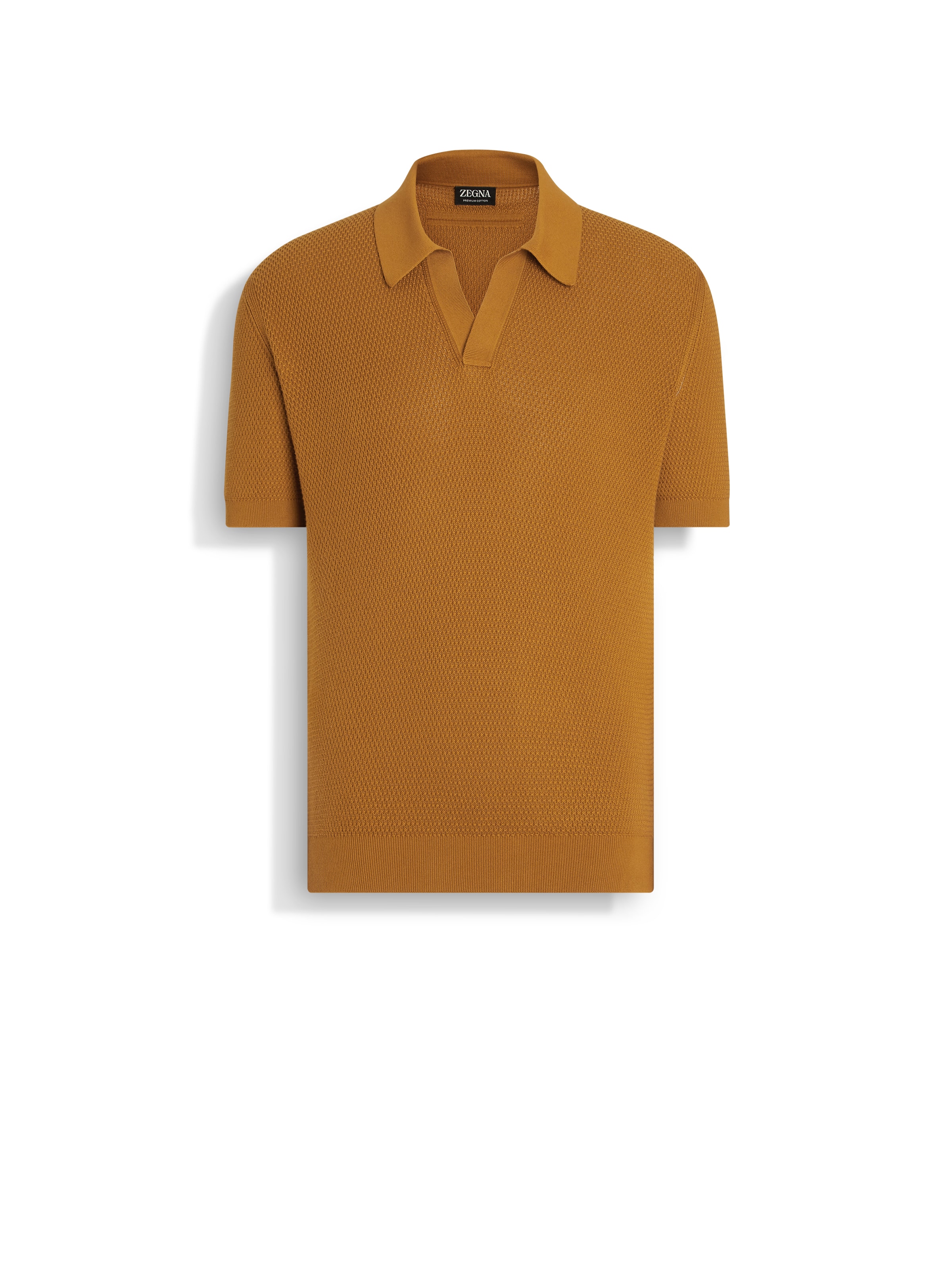 Shop Zegna Polo En Premium Cotton Ocre