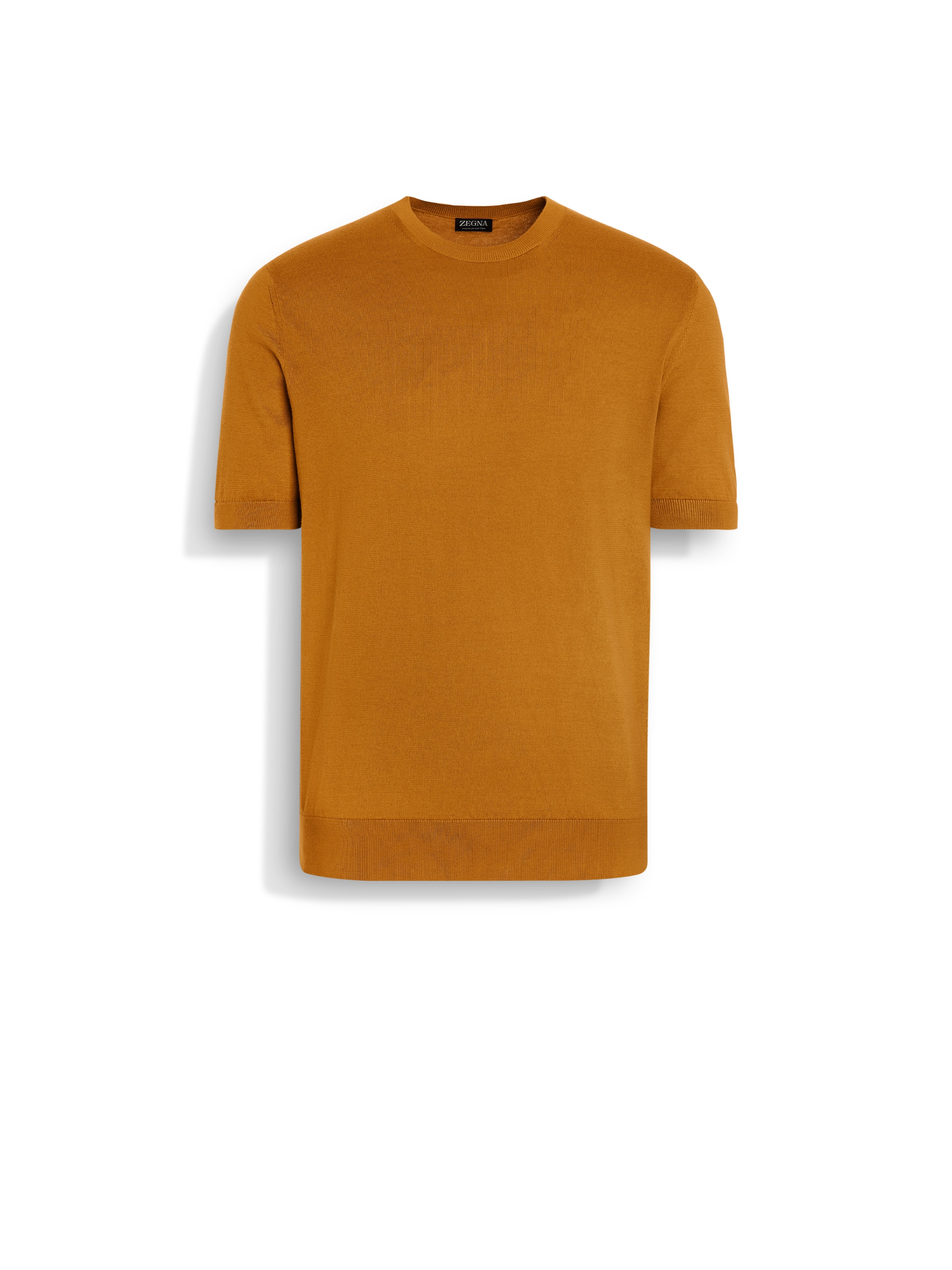 Shop Zegna Ochre Premium Cotton T-shirt In Ocre
