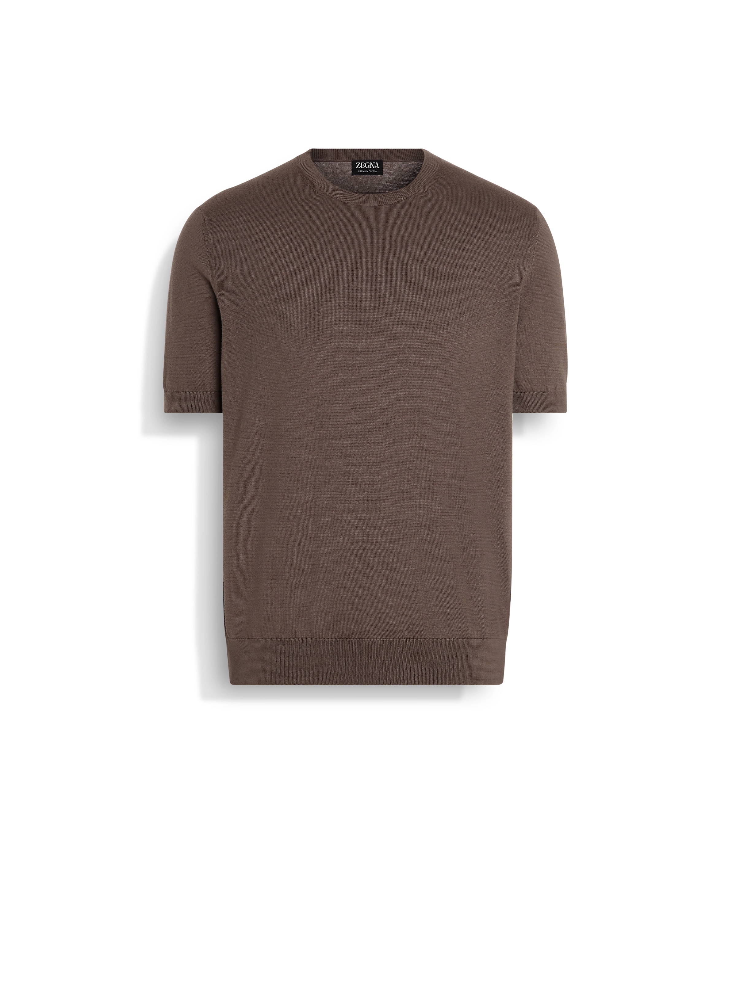 ZEGNA DARK TAUPE PREMIUM COTTON T-SHIRT
