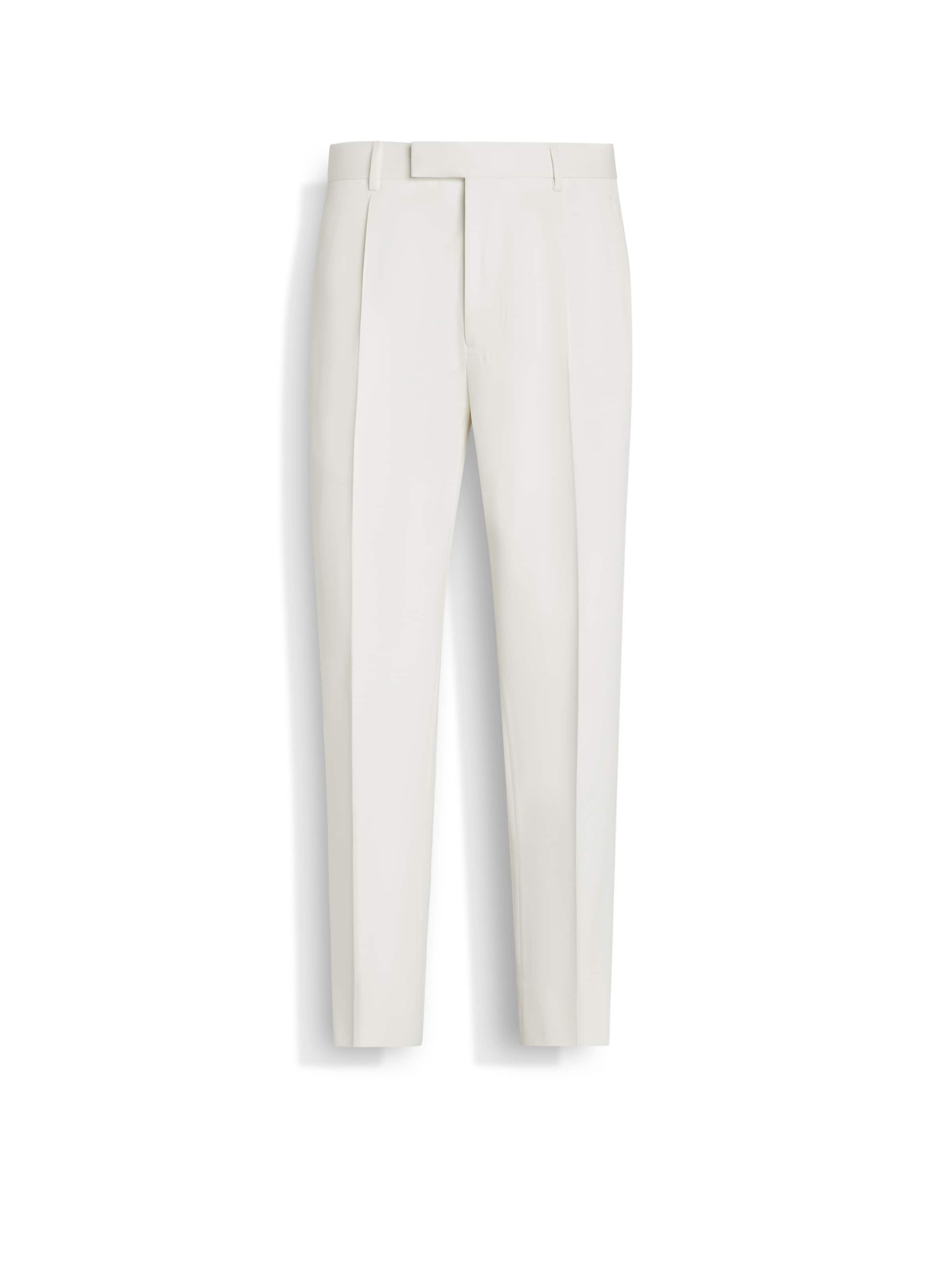 Zegna Pantalon En Coton Et Laine Blanc In White