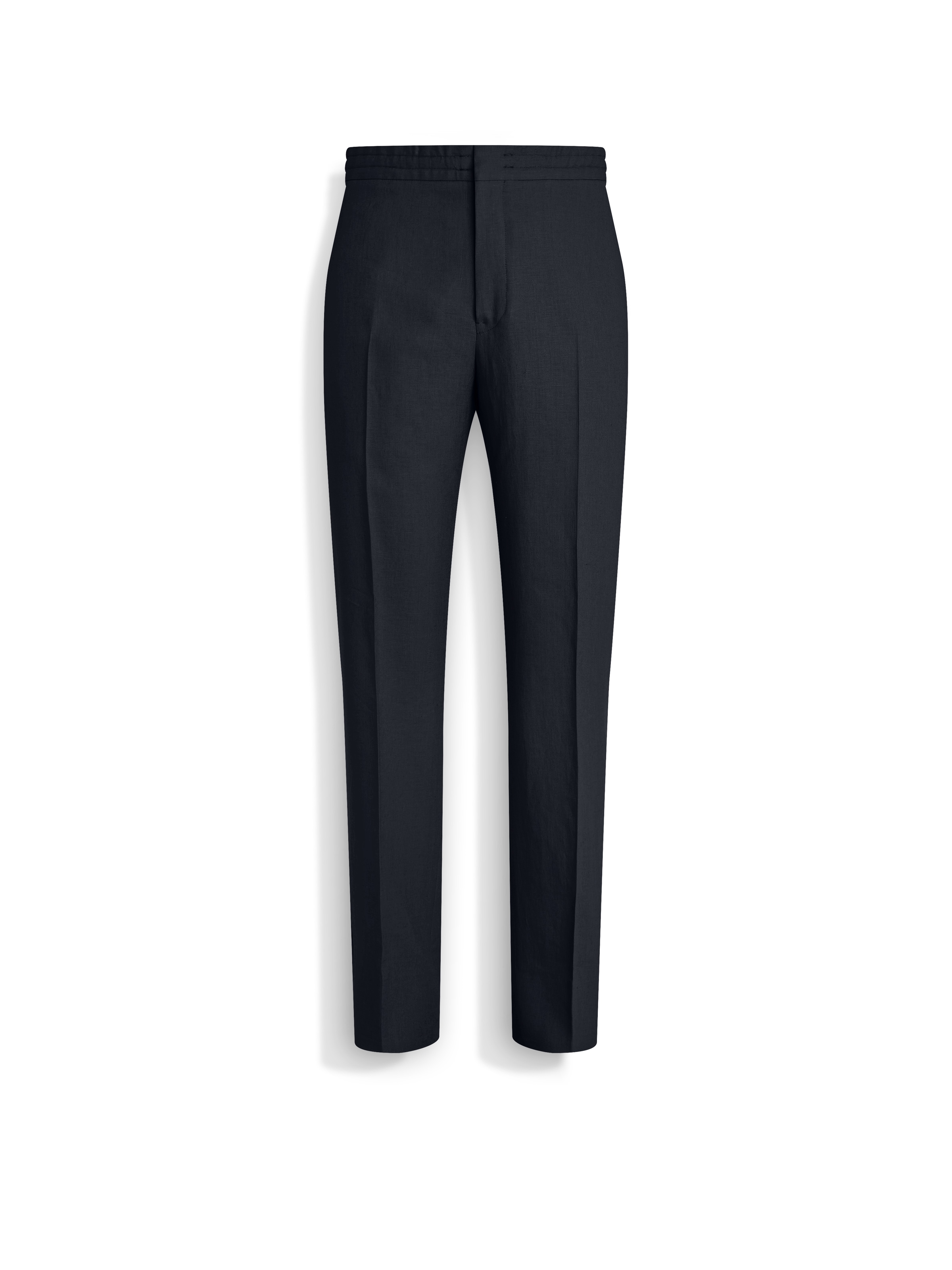 Shop Zegna Pantalon En Oasi Lino Bleu Marine