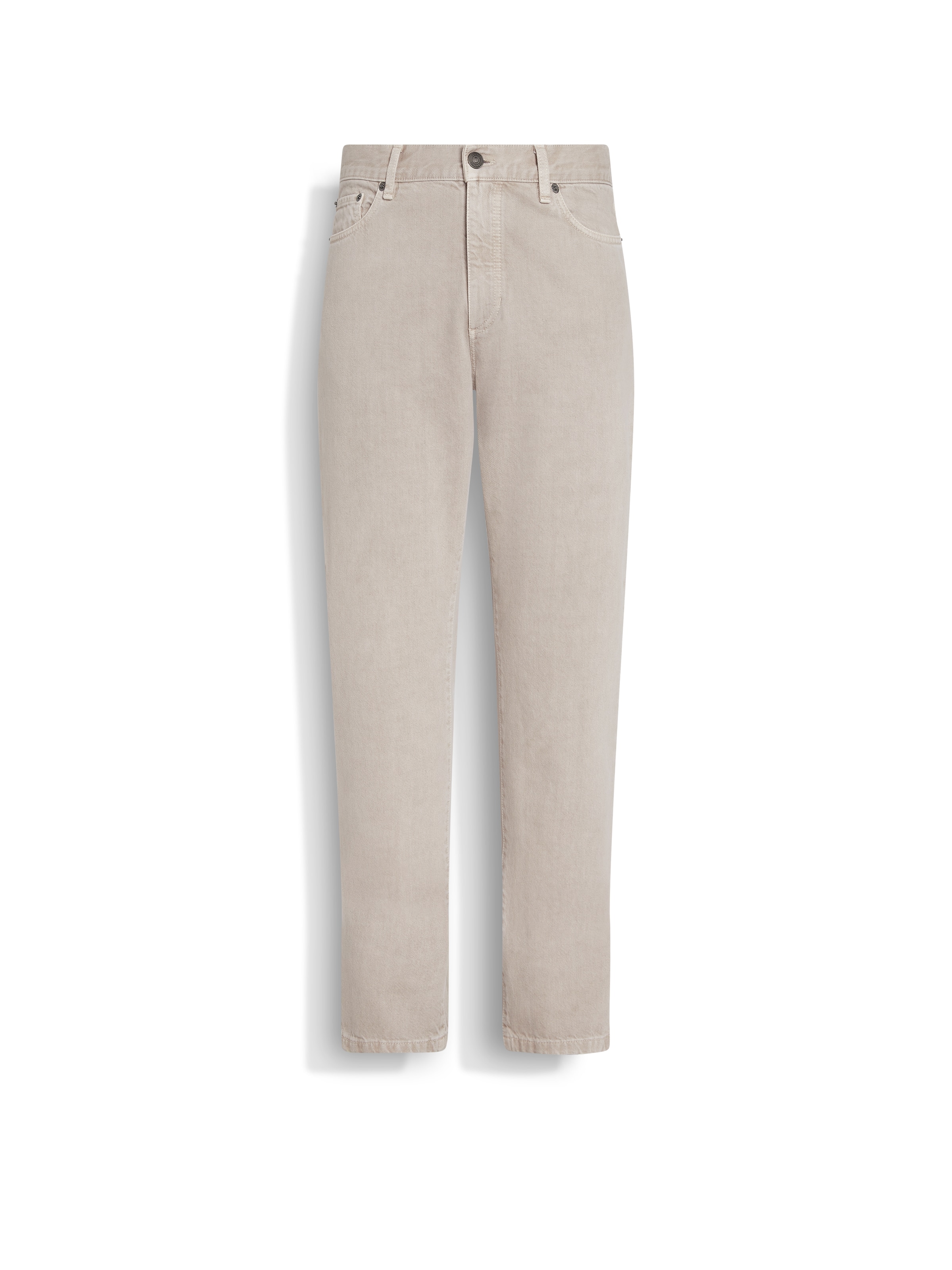 Zegna Light Taupe Stone-washed Cotton Roccia Jeans