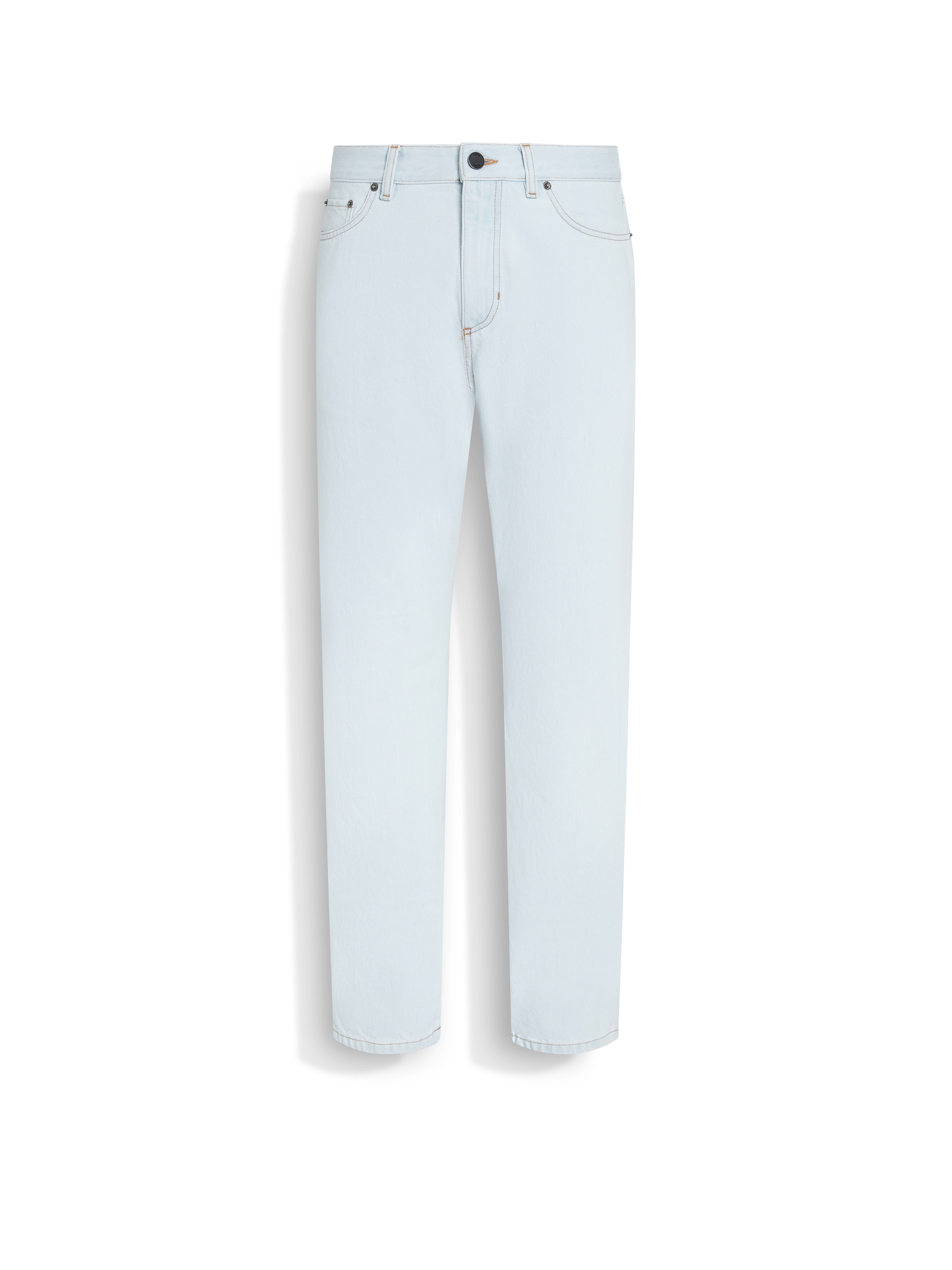 Zegna Light Blue Bleached Cotton Roccia Jeans