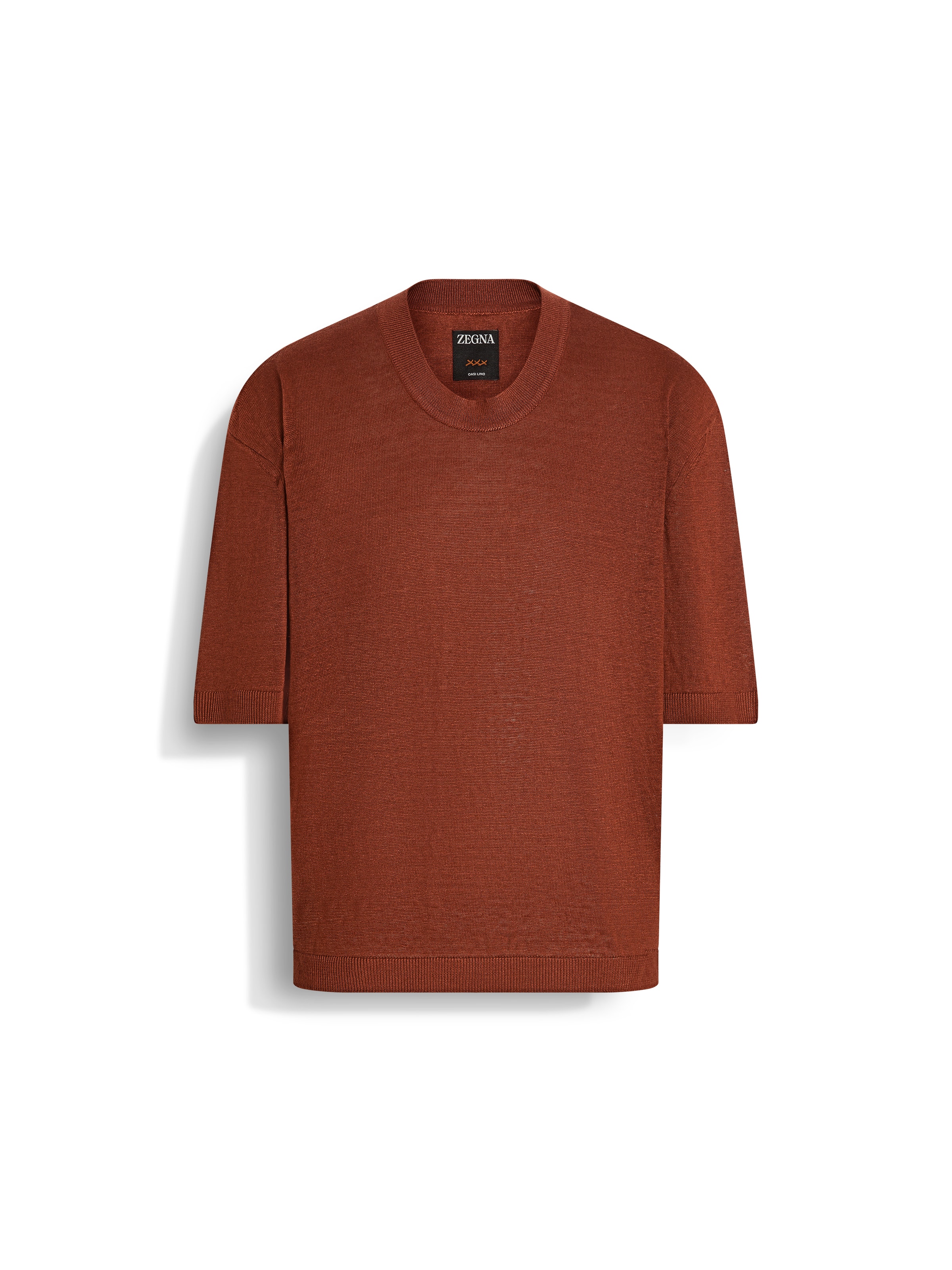 Zegna Brick Red Oasi Lino T-shirt