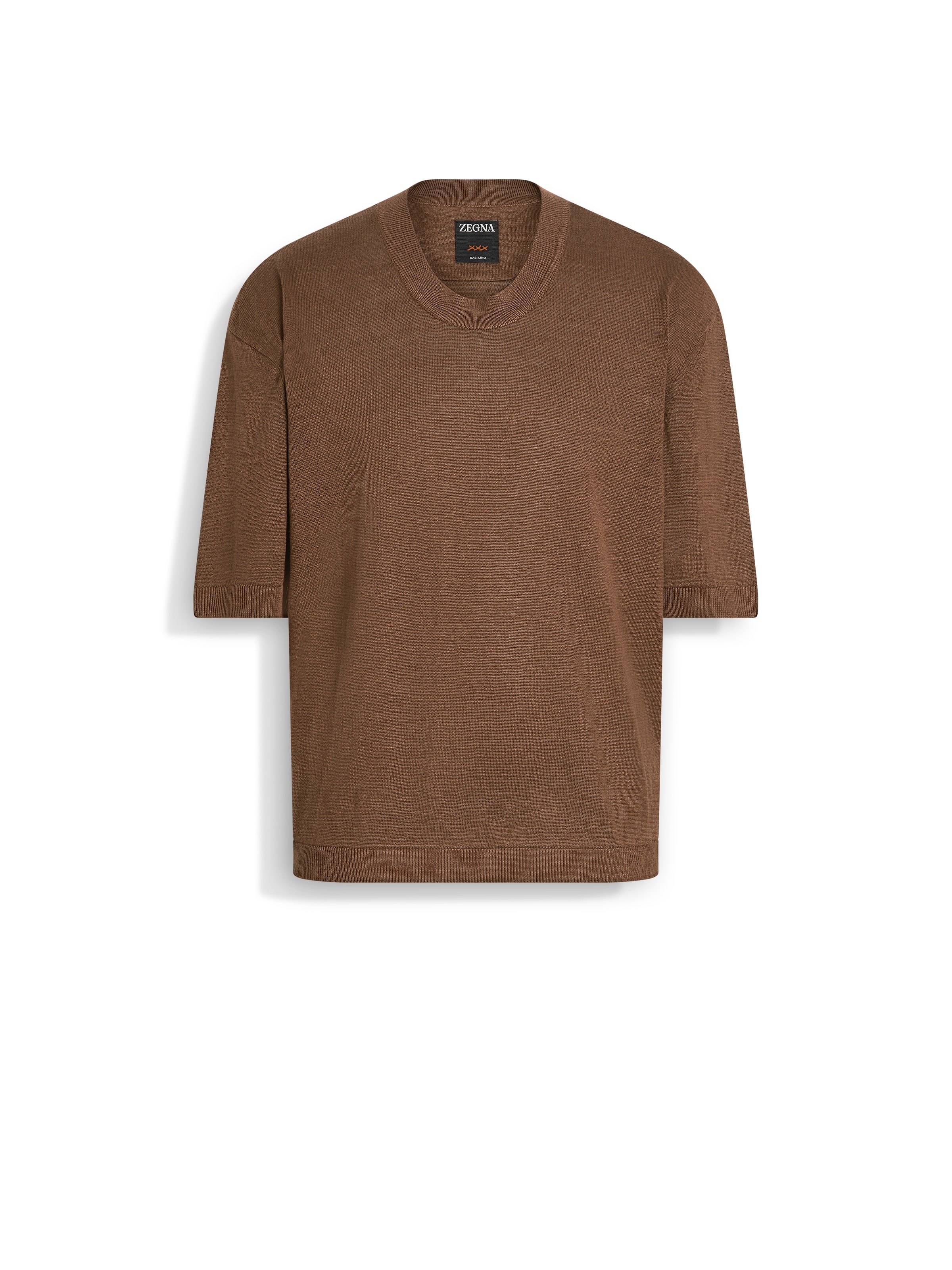 Zegna Dark Taupe Oasi Lino T-shirt