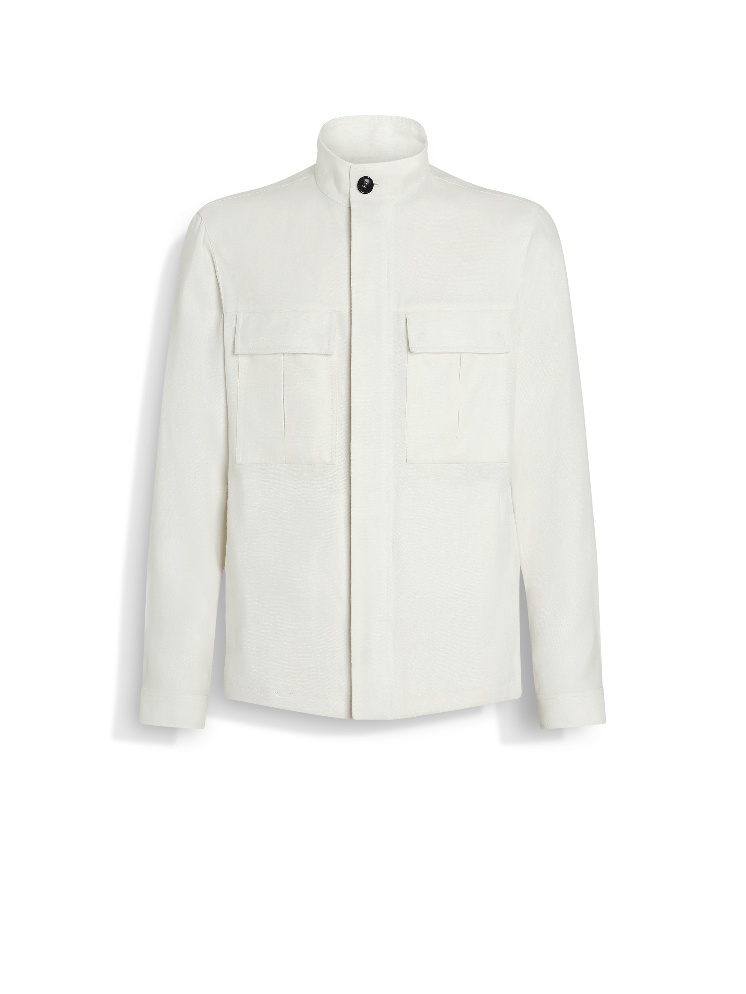 Shop Zegna Veste Militaire En Oasi Lino In White