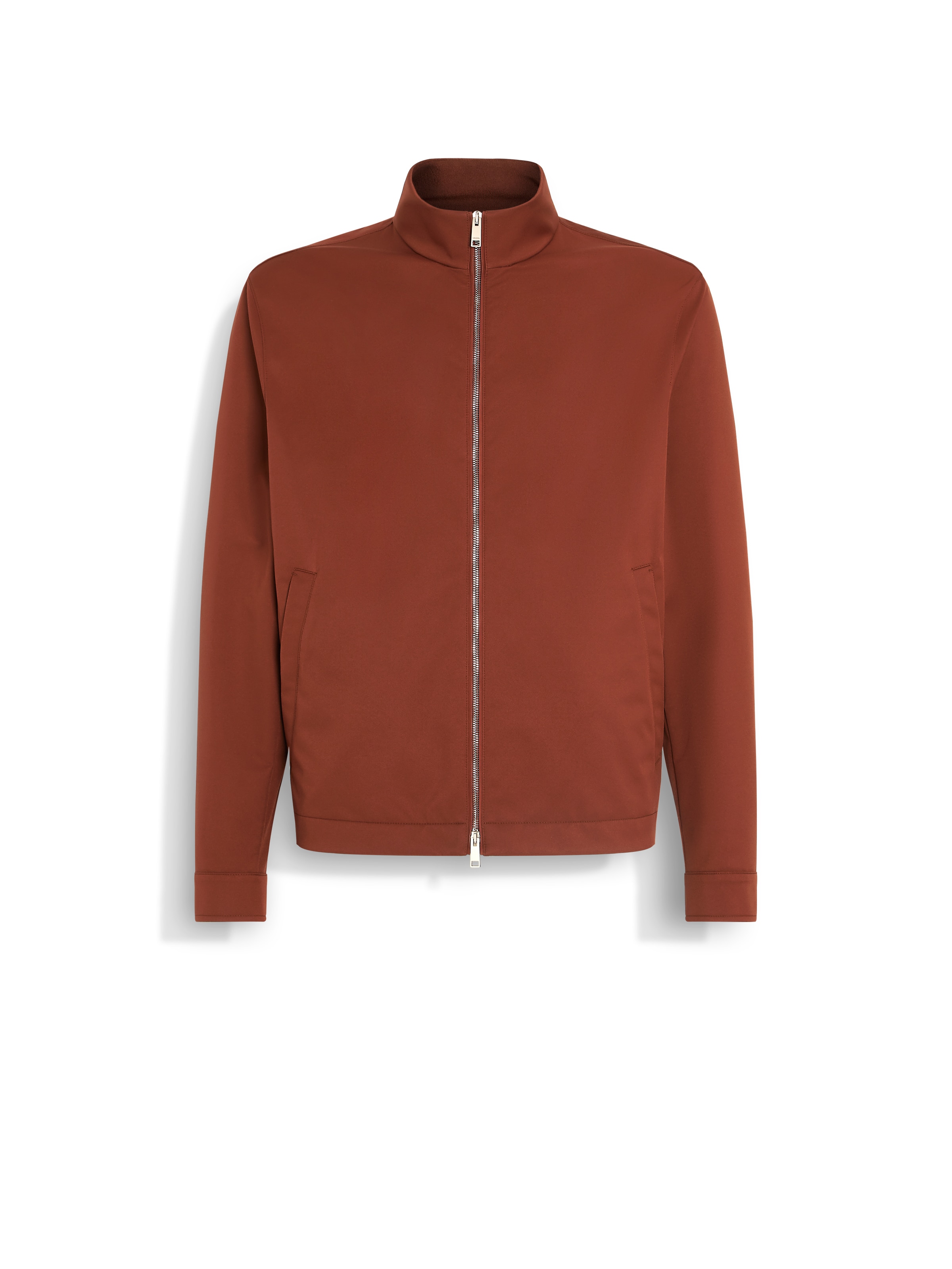 Zegna Blouson Motorin 100cc En Microfibre In Brick Red