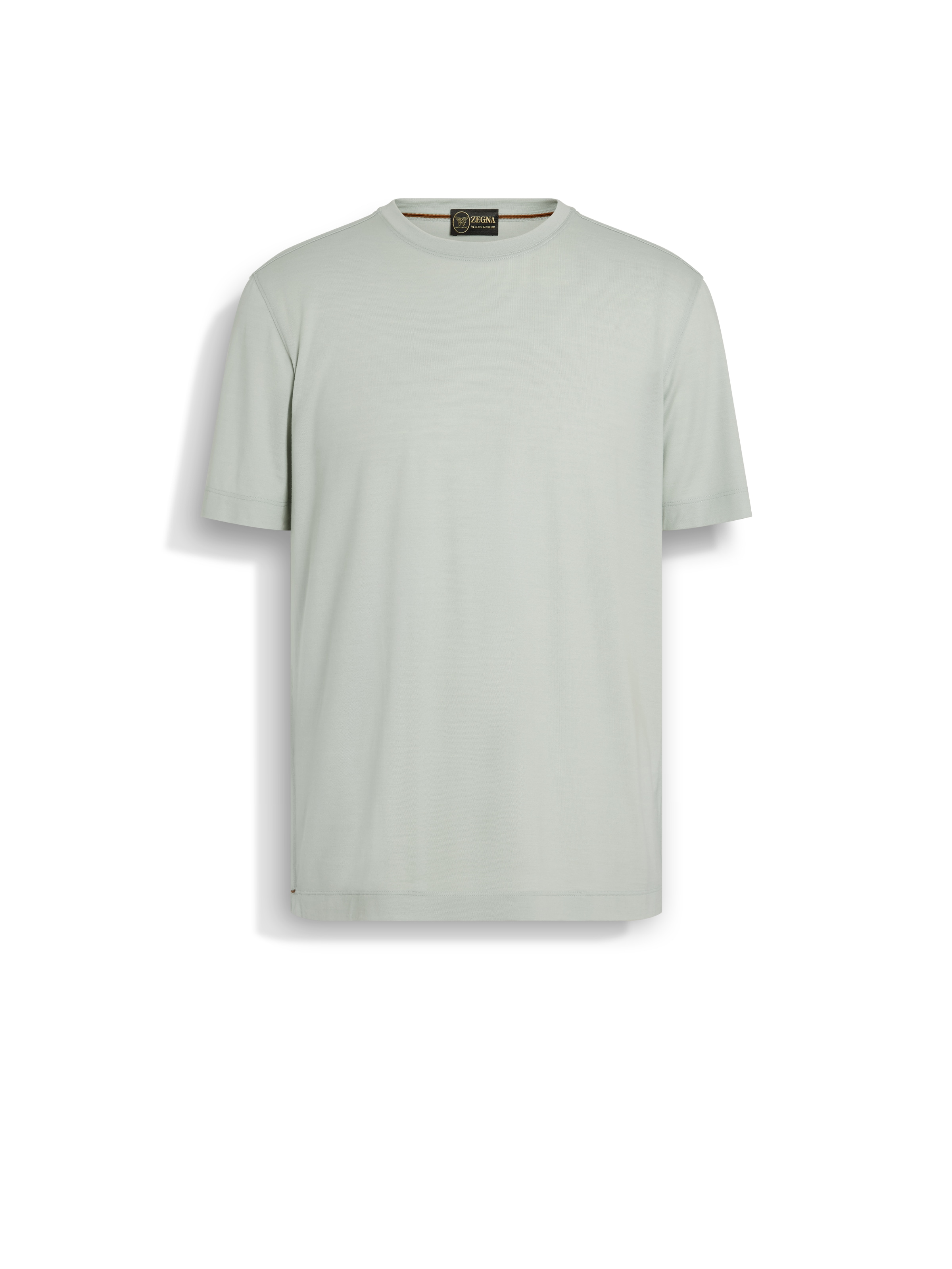 Zegna Light Sage Green Vellus Aureum T-shirt In Gray