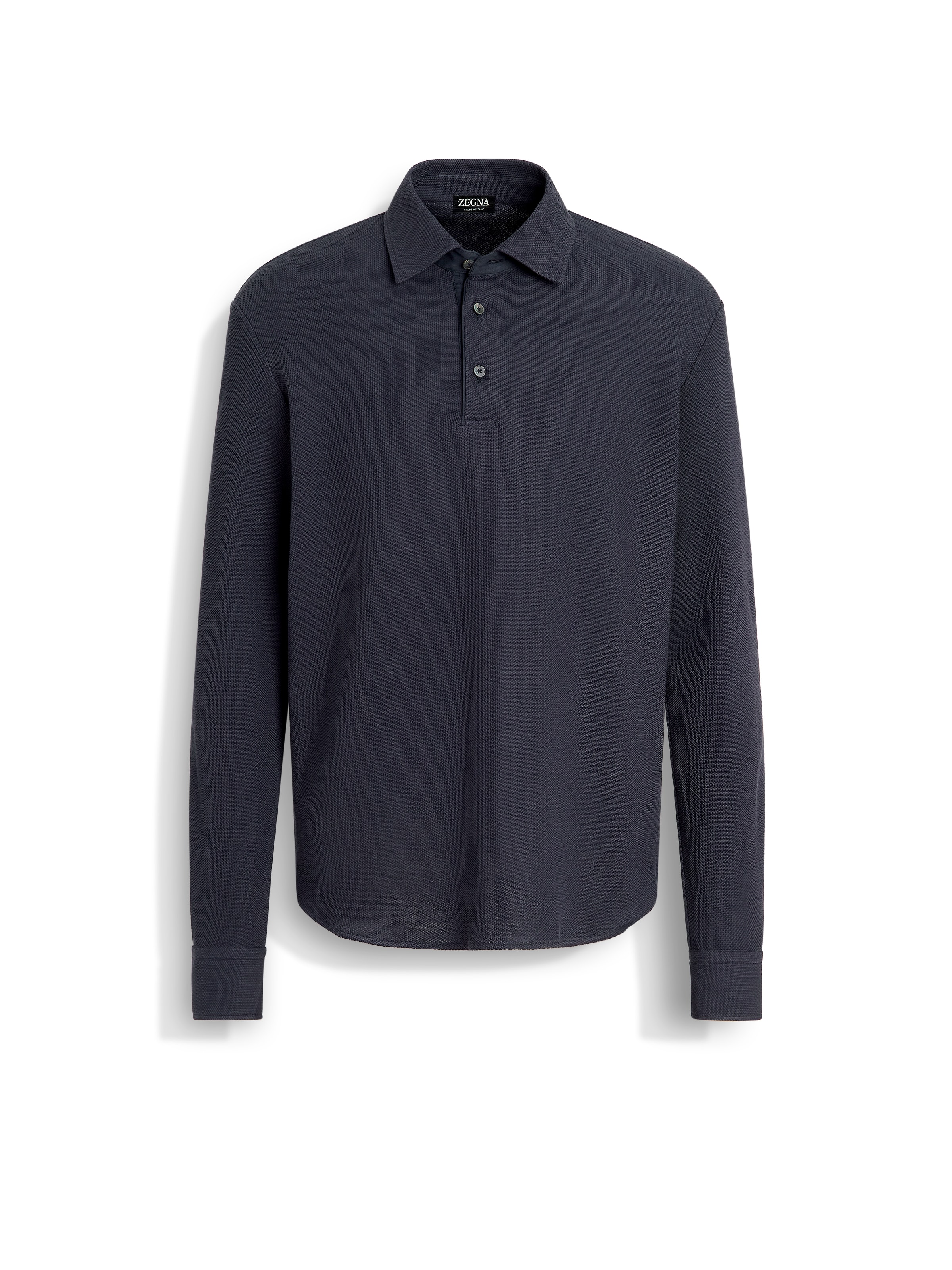 Shop Zegna Cotton Polo Shirt In Navy Blue
