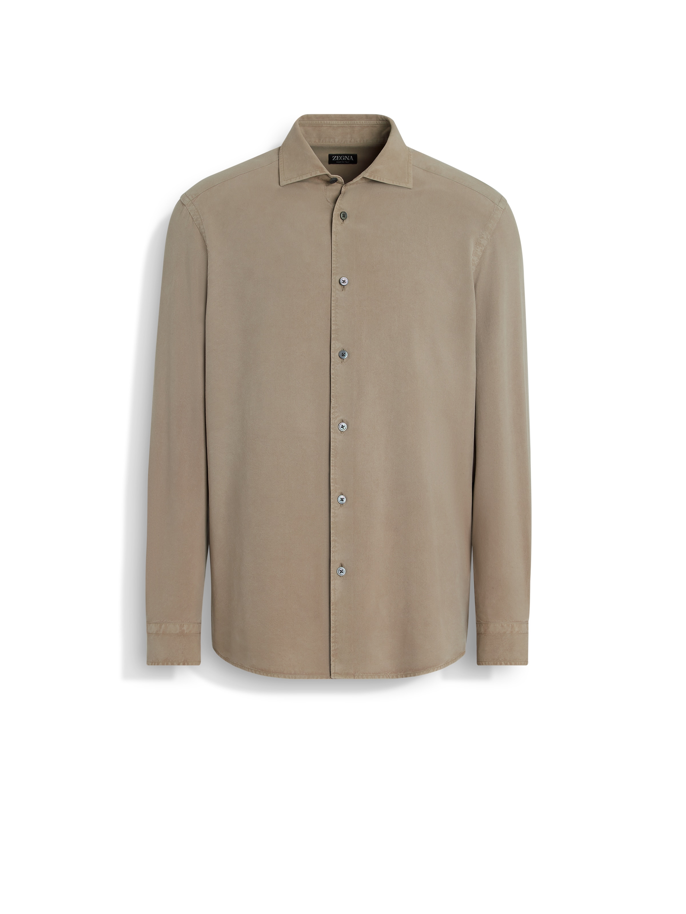 Shop Zegna Chemise En Soie In Light Taupe