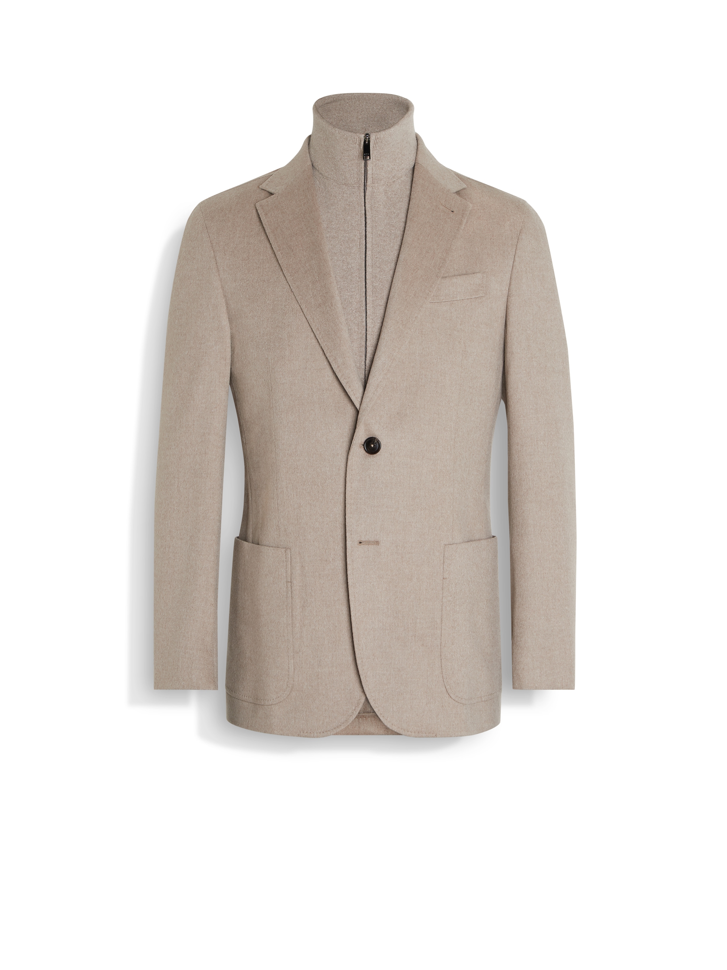 Zegna Light Taupe Oasi Cashmere Jacket In Brown