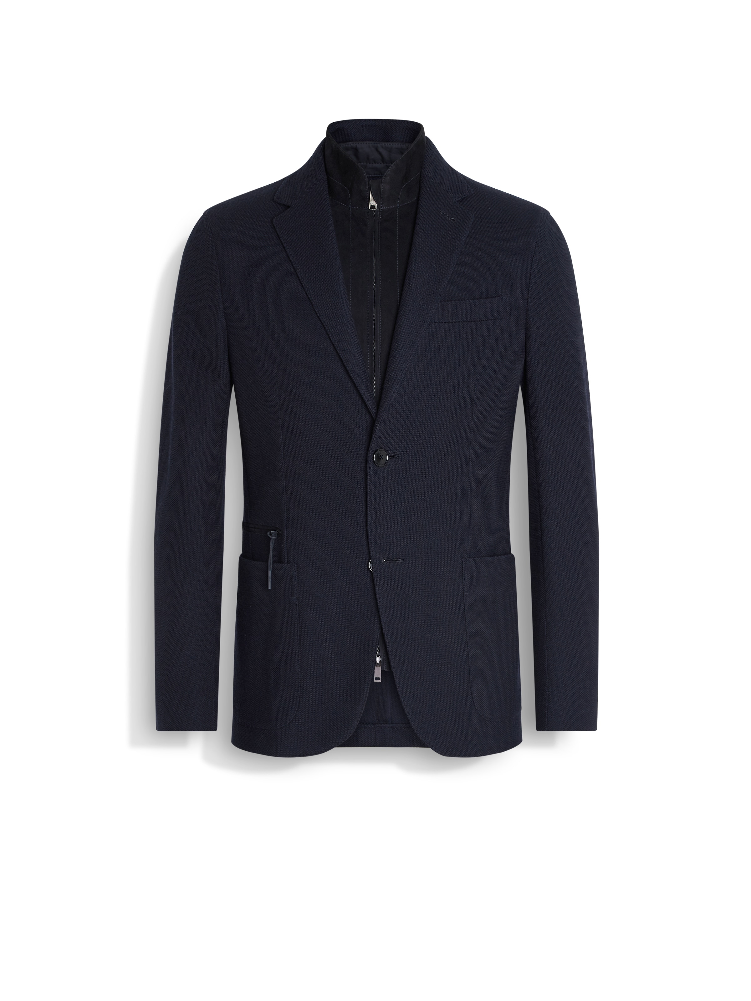 Zegna Navy Blue High Performance Jersey Sweater Jacket