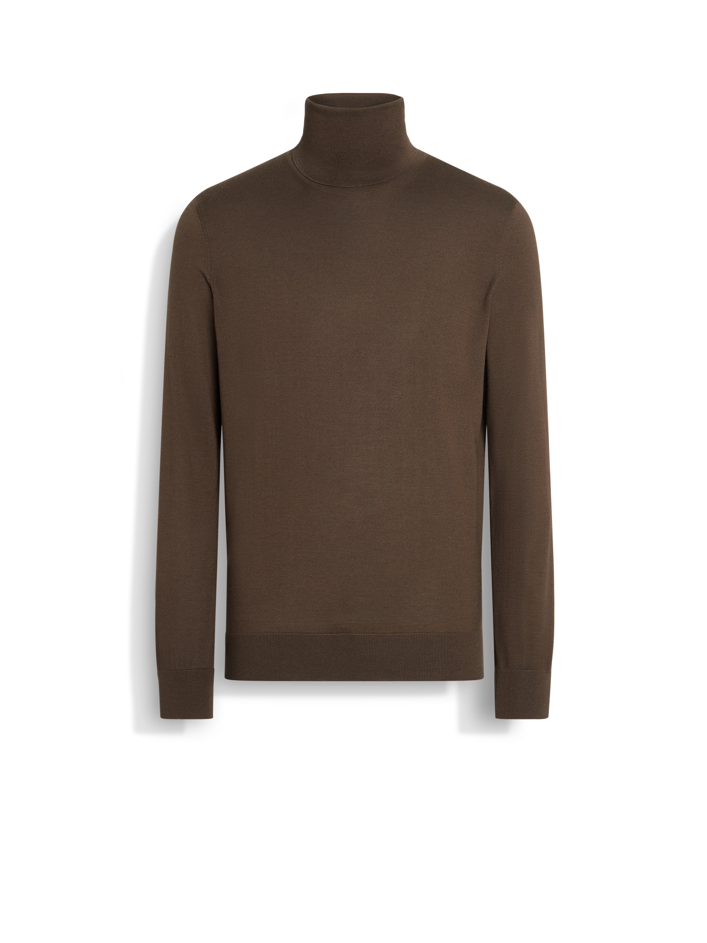 Zegna Turtleneck Cashmere-blend Sweater In Brown
