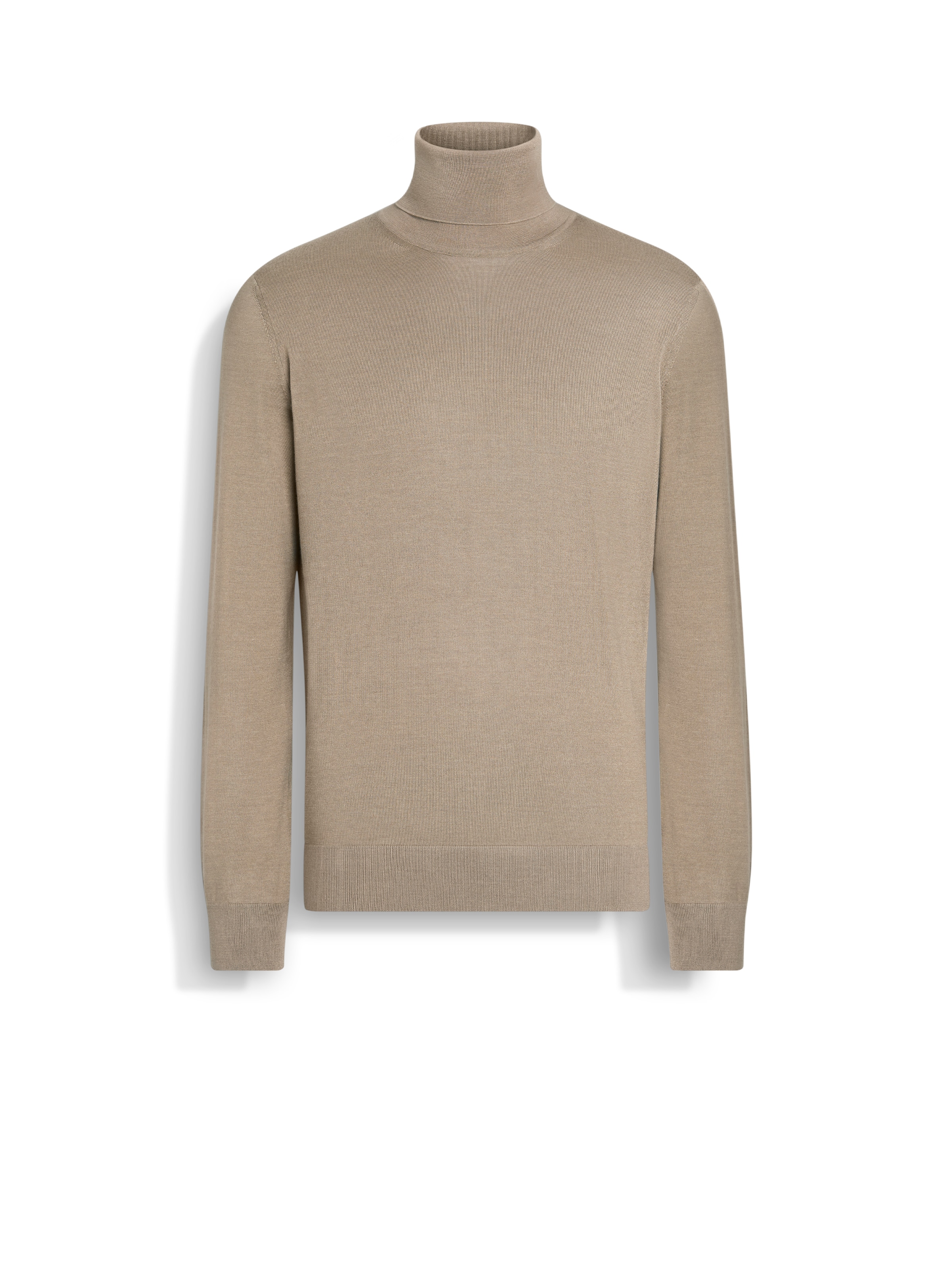 Zegna Light Taupe Mélange Cashseta Turtleneck In Black