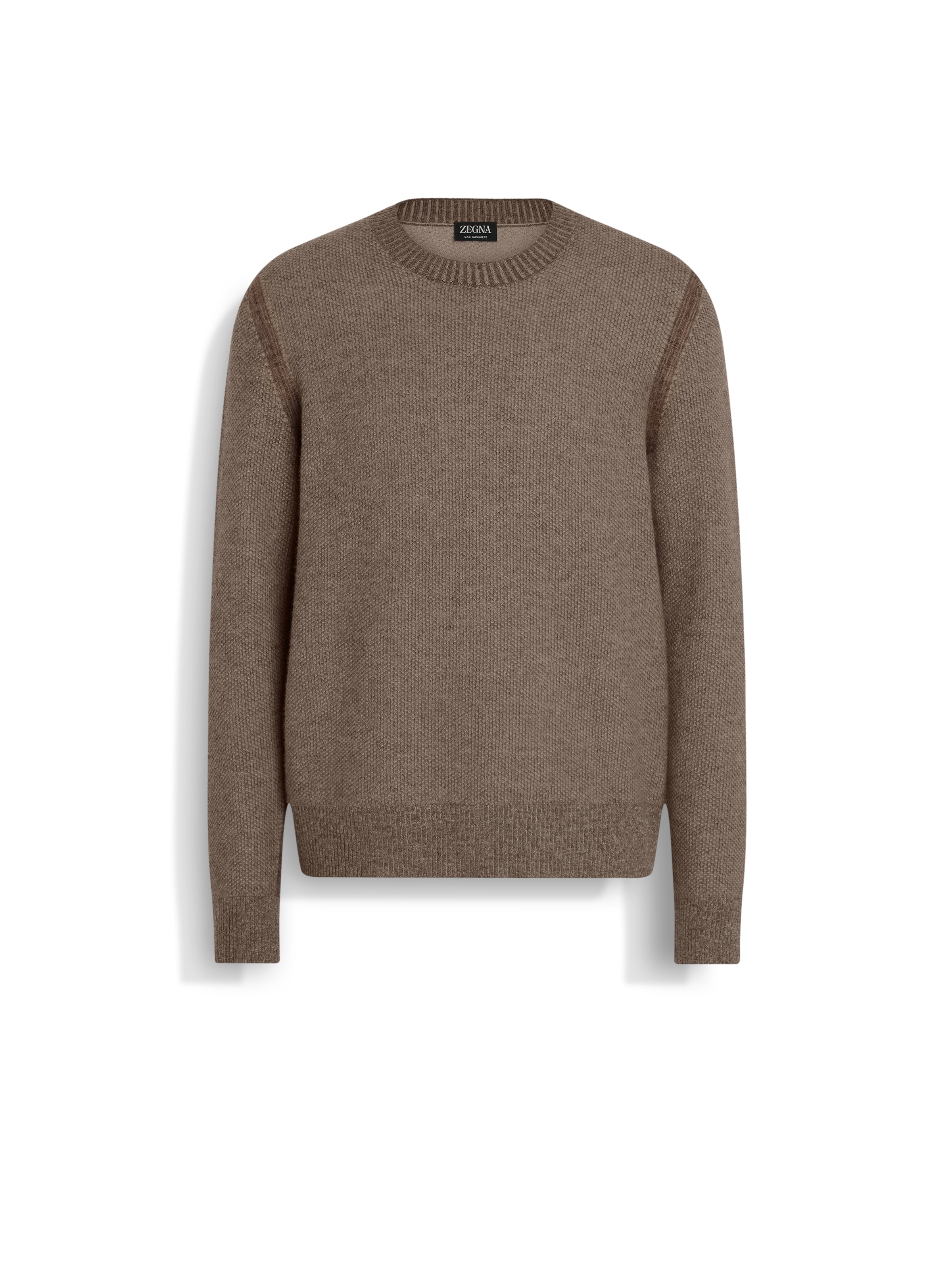 Zegna Oasi Seed Stitch Cashmere Sweater In Brown
