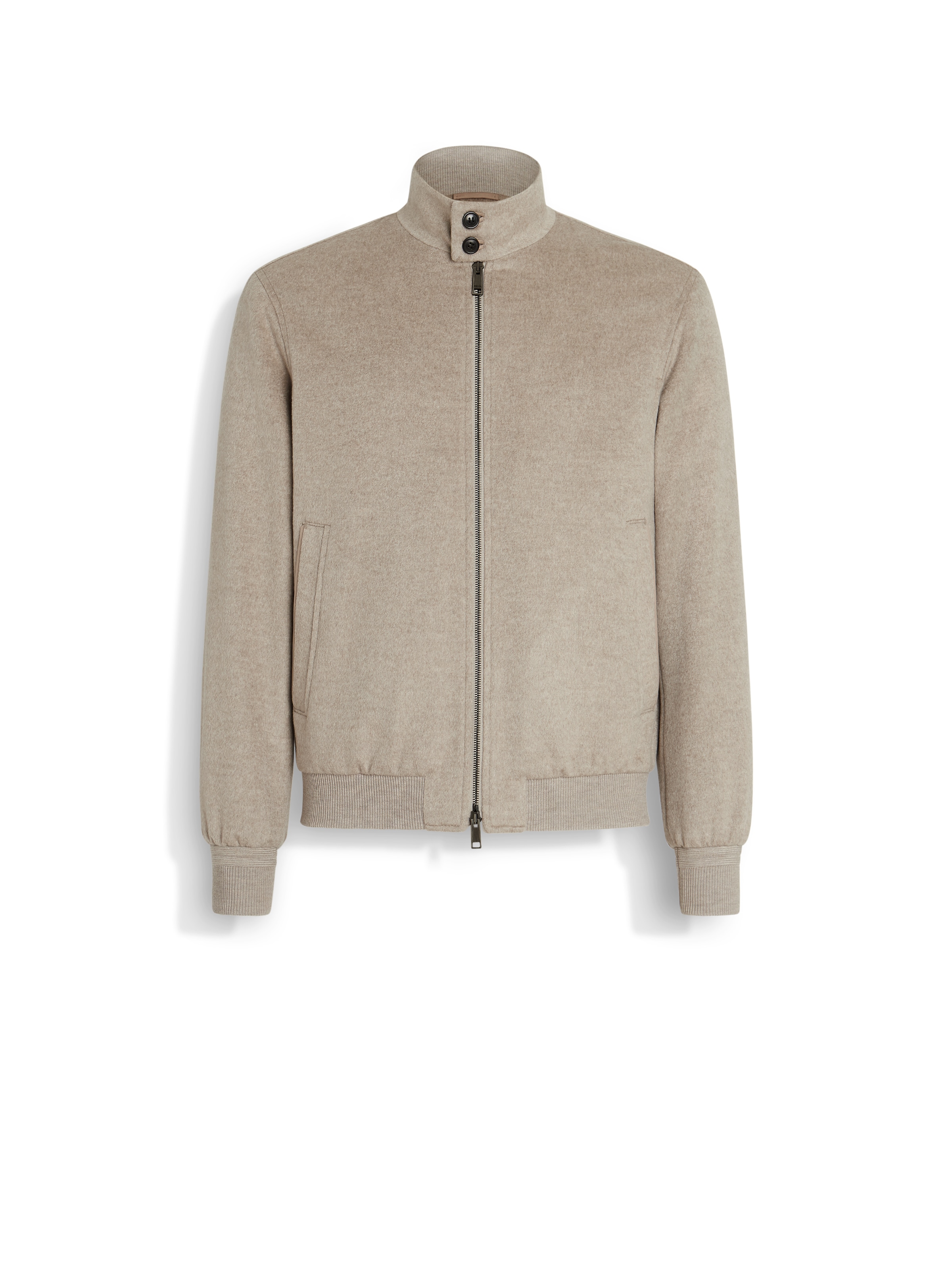 Zegna Cashmere Zip-fastening Bomber Jacket In Neutral