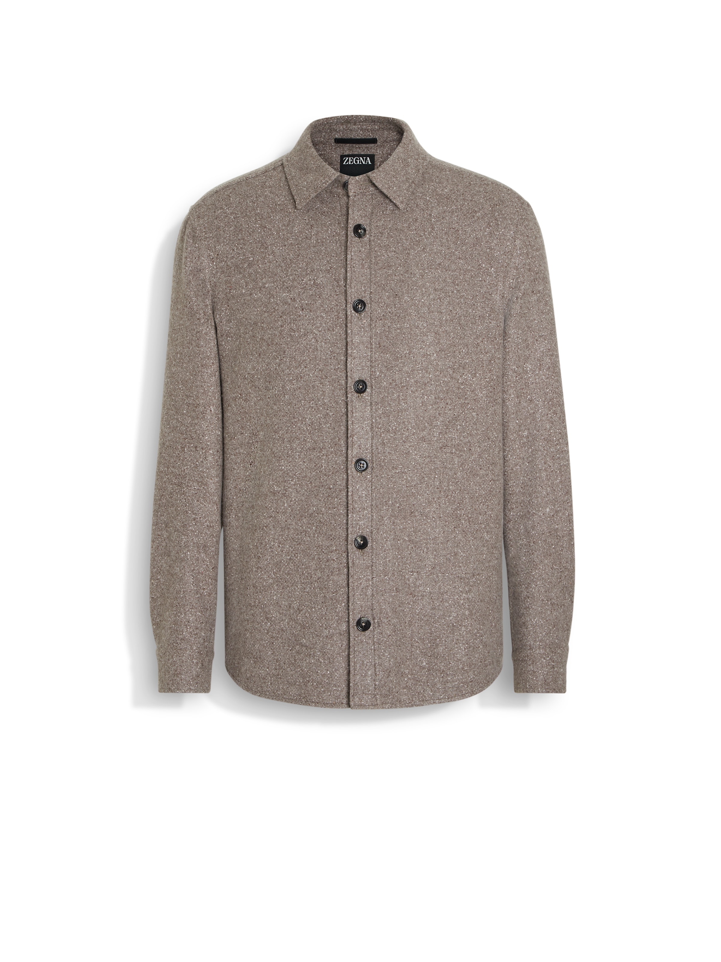 Zegna Cashmere And Silk Overshirt In Gray