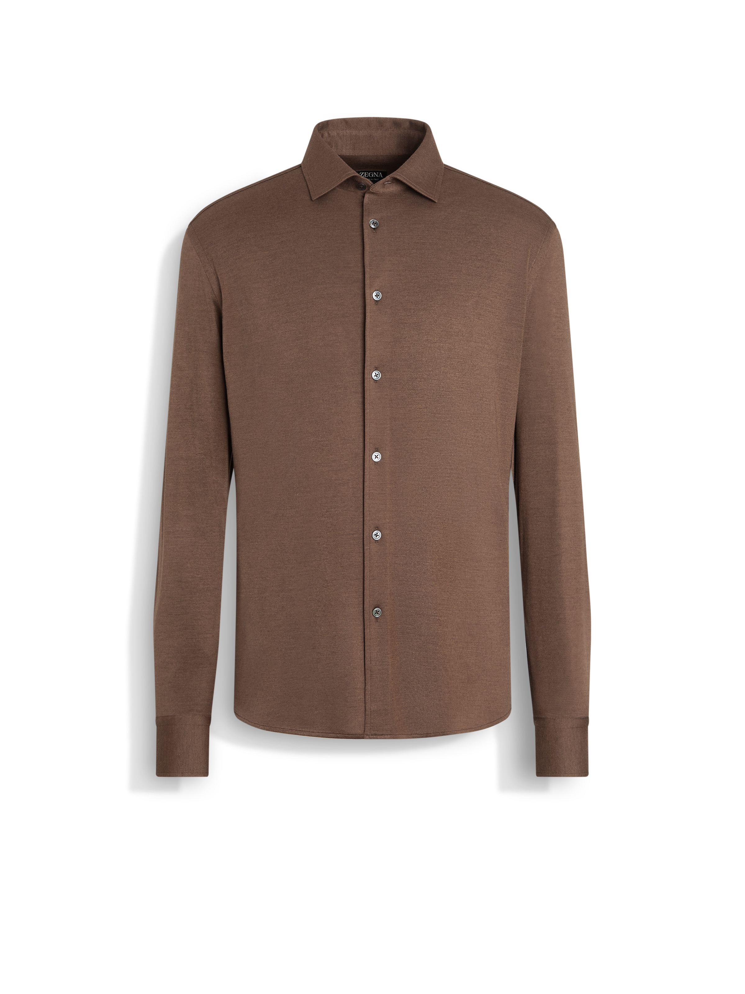 Zegna Cashmere And Silk Shirt In Brown