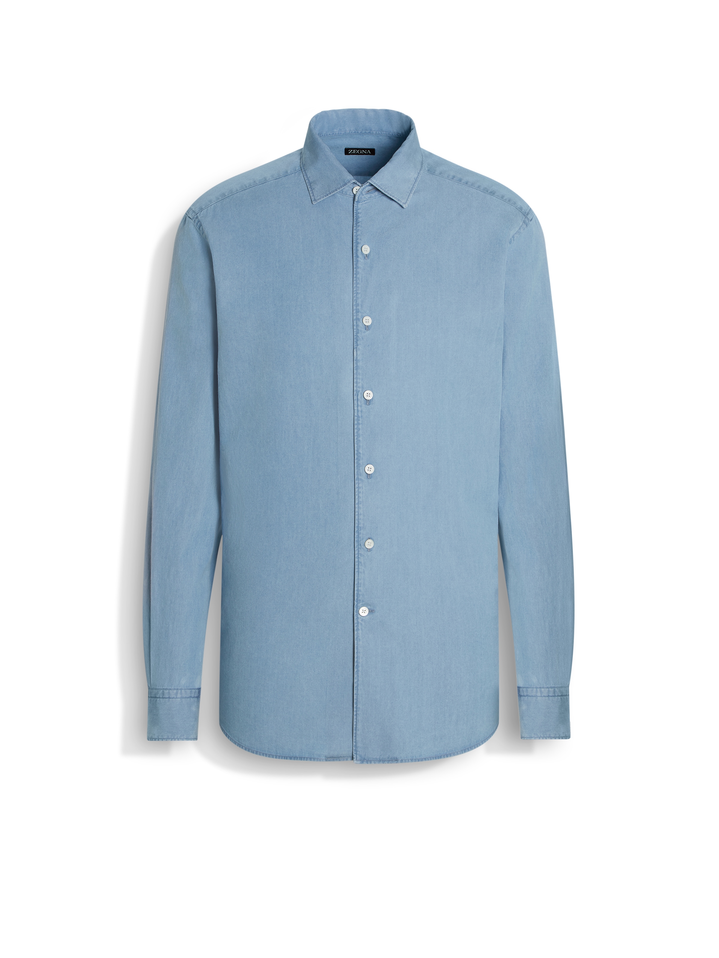 Zegna Cotton Shirt In Blue