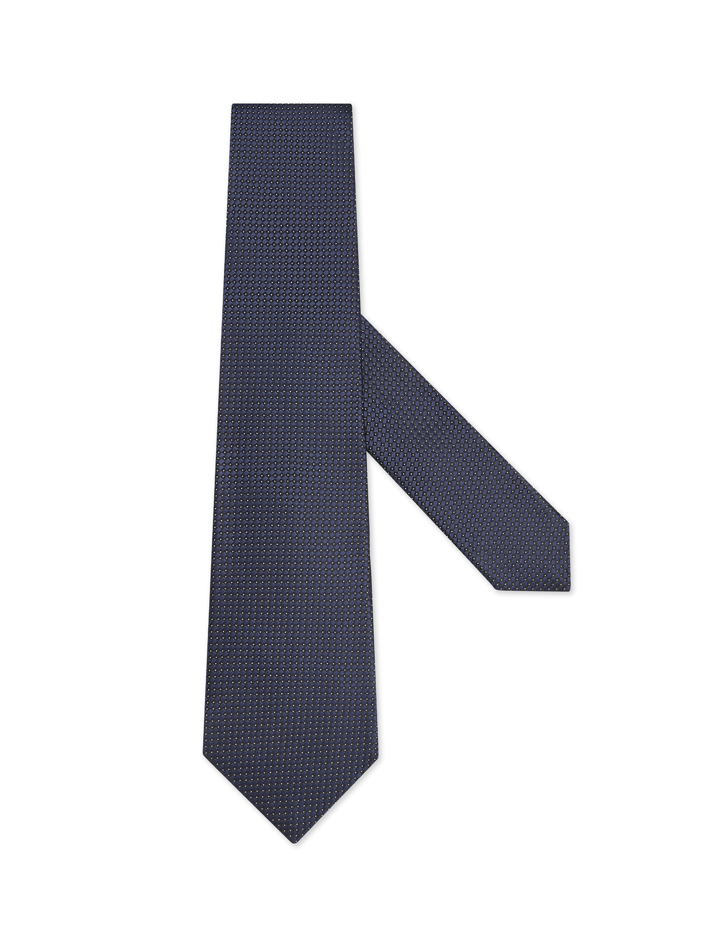 Zegna Cravate En Soie Bleu Foncé In Blue