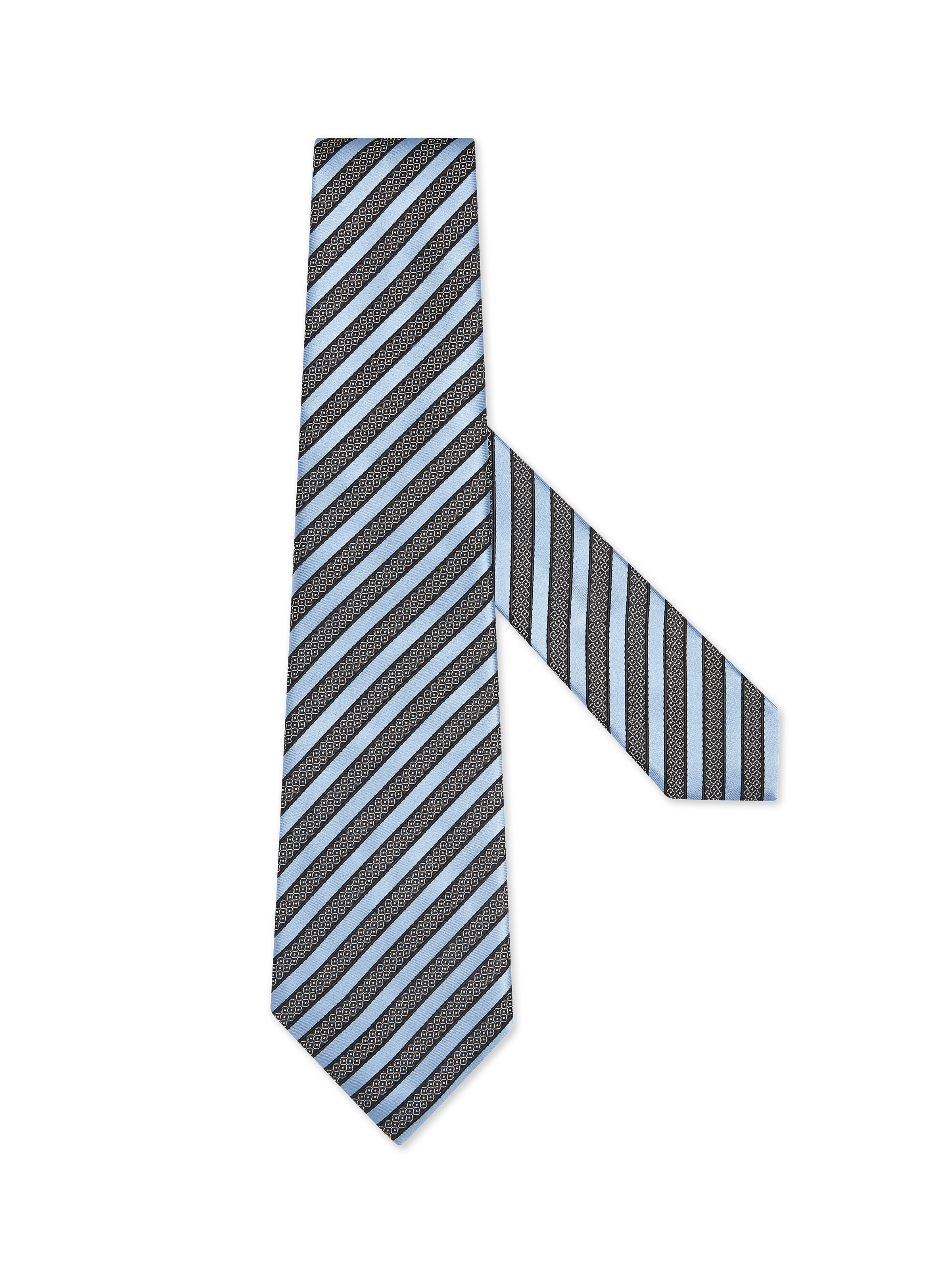 Zegna Light Blue Silk And Cotton Tie