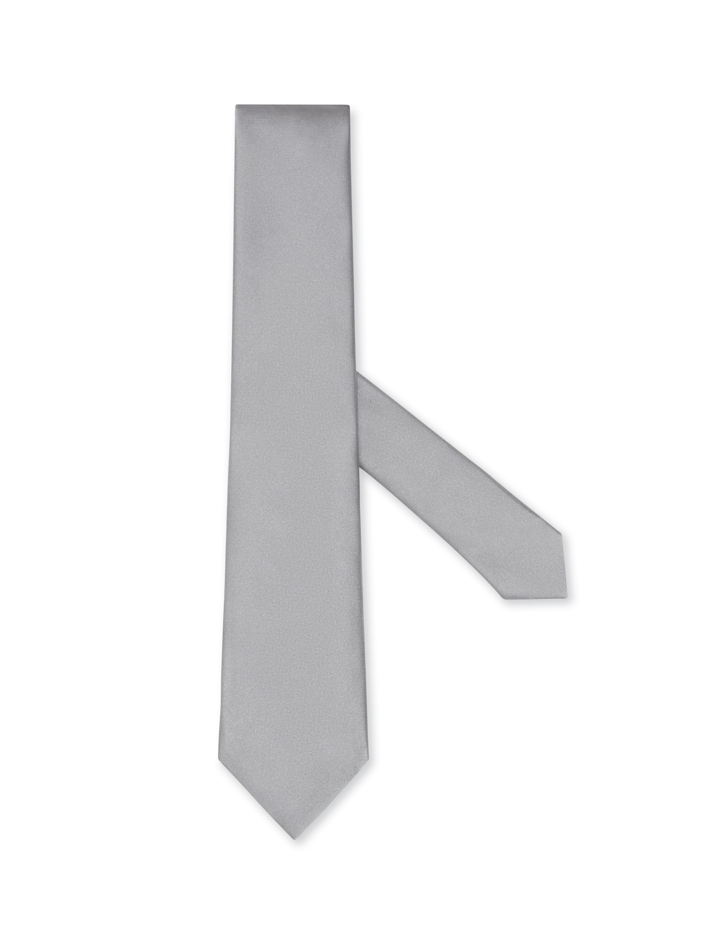 Zegna Light Grey Silk Tie