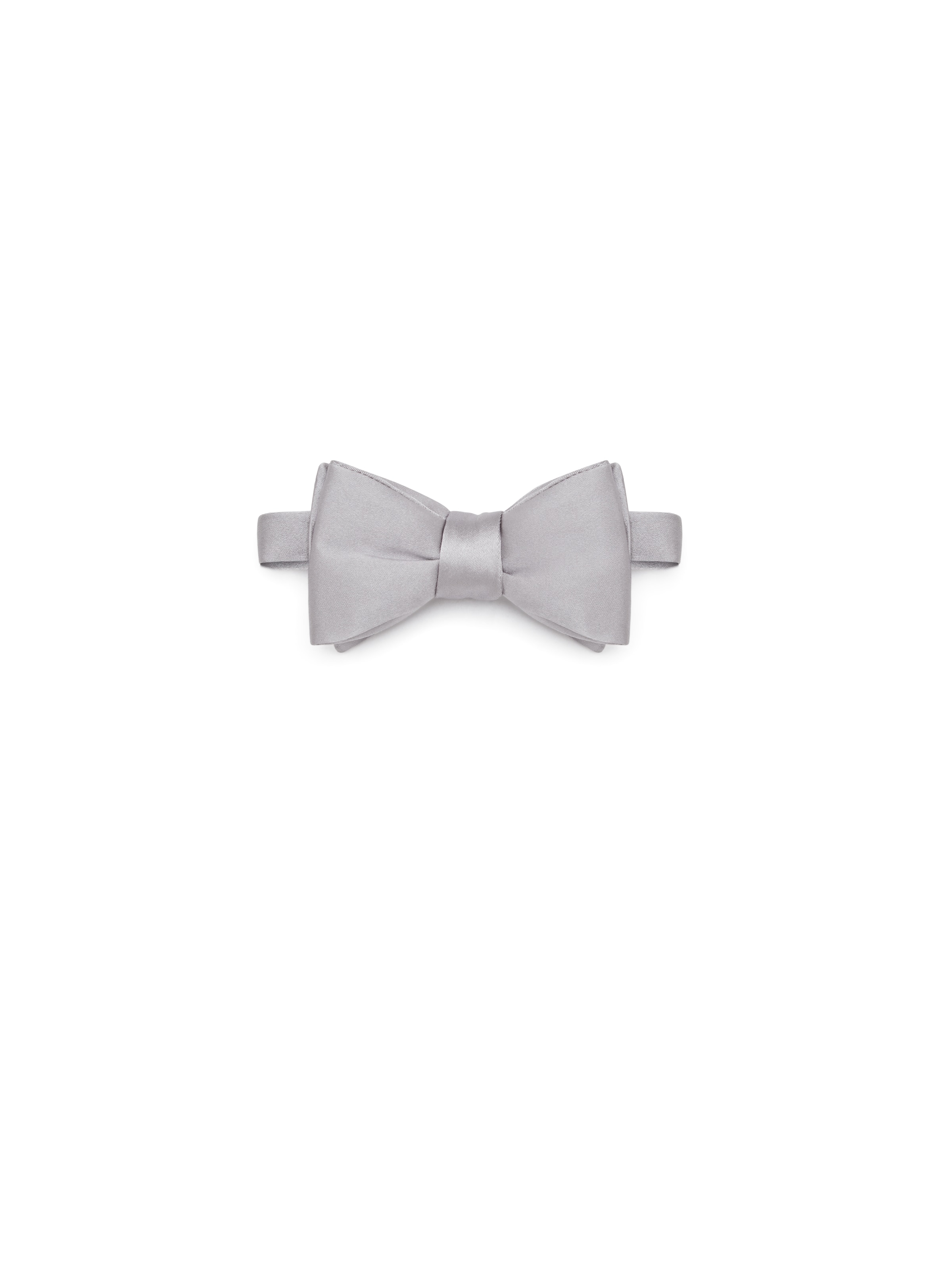 Zegna Butterfly Silk Bow Tie In Light Grey