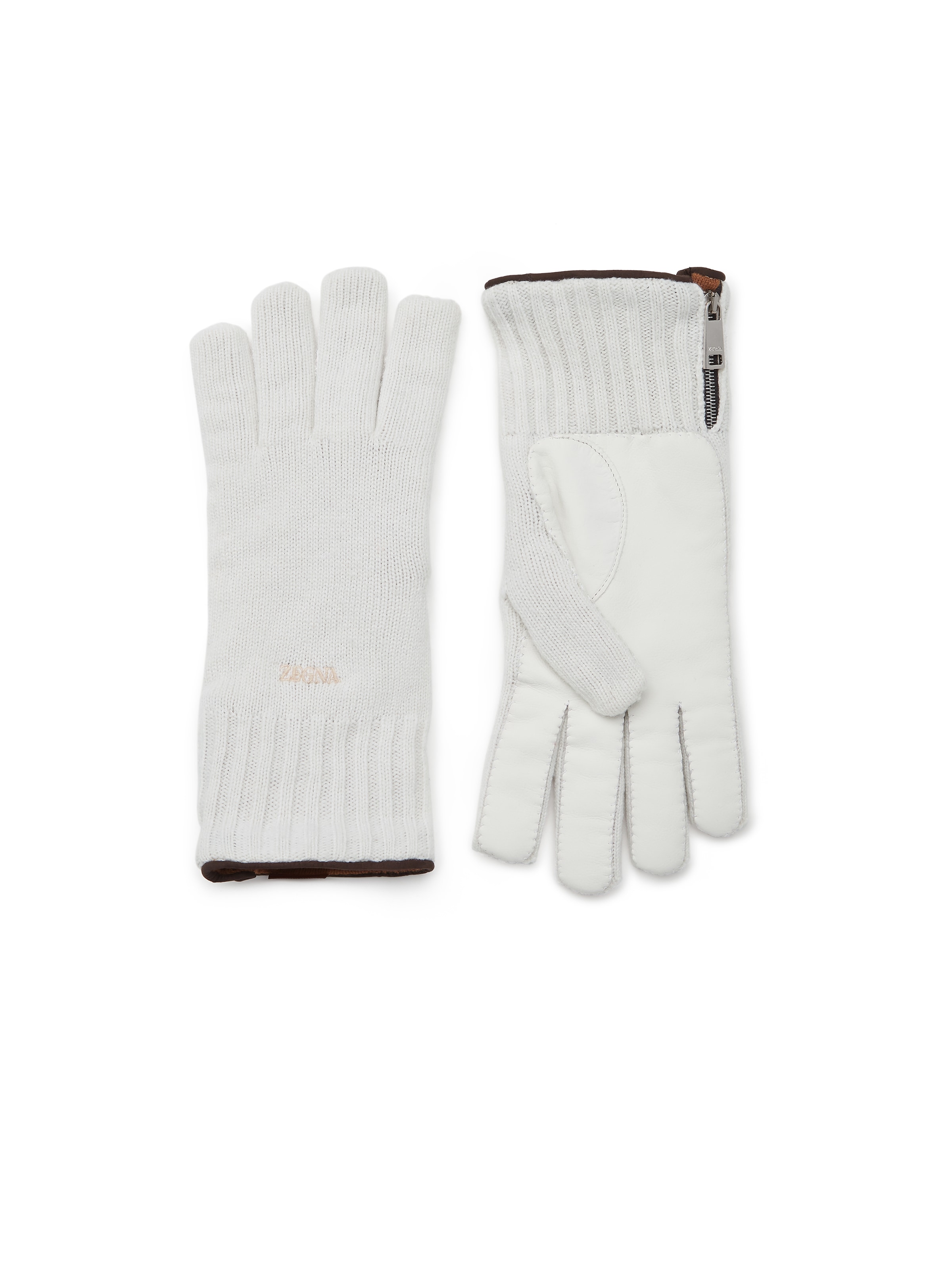 Zegna Oasi Cashmere Gloves In White