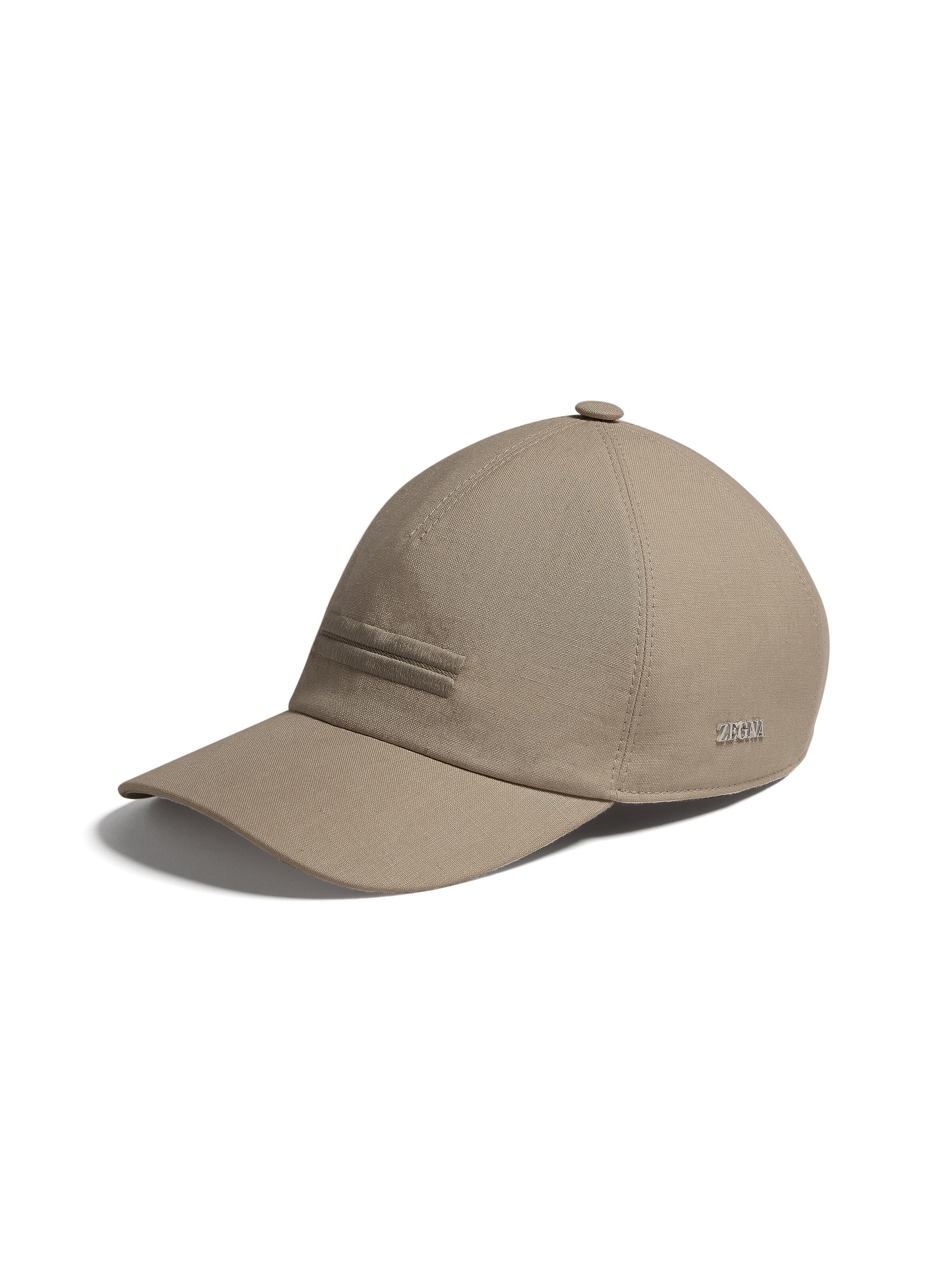Zegna Oasi Linen Baseball Cap In Light Brown