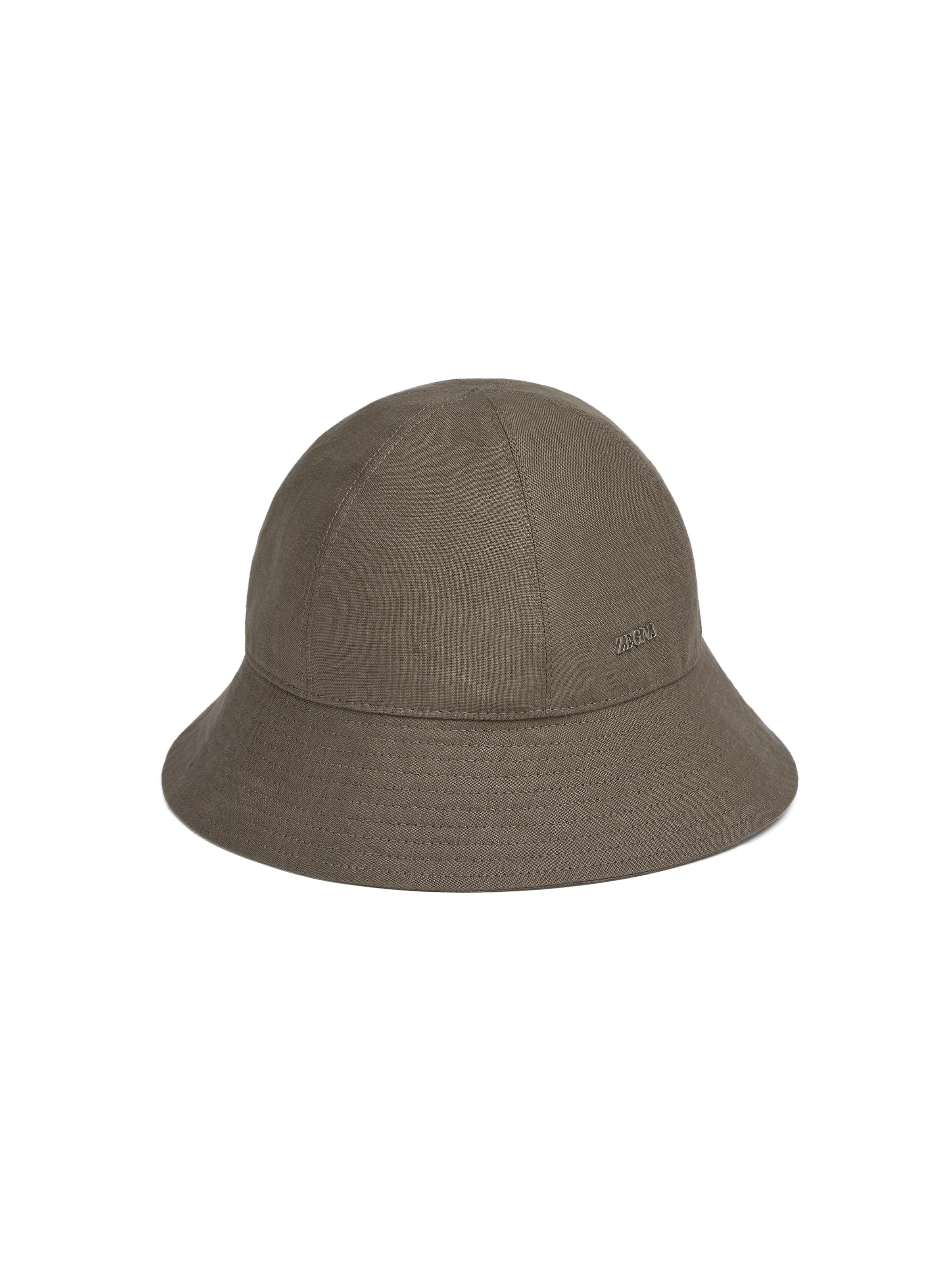 Zegna Oasi Linen Bucket Hat In Light Brown
