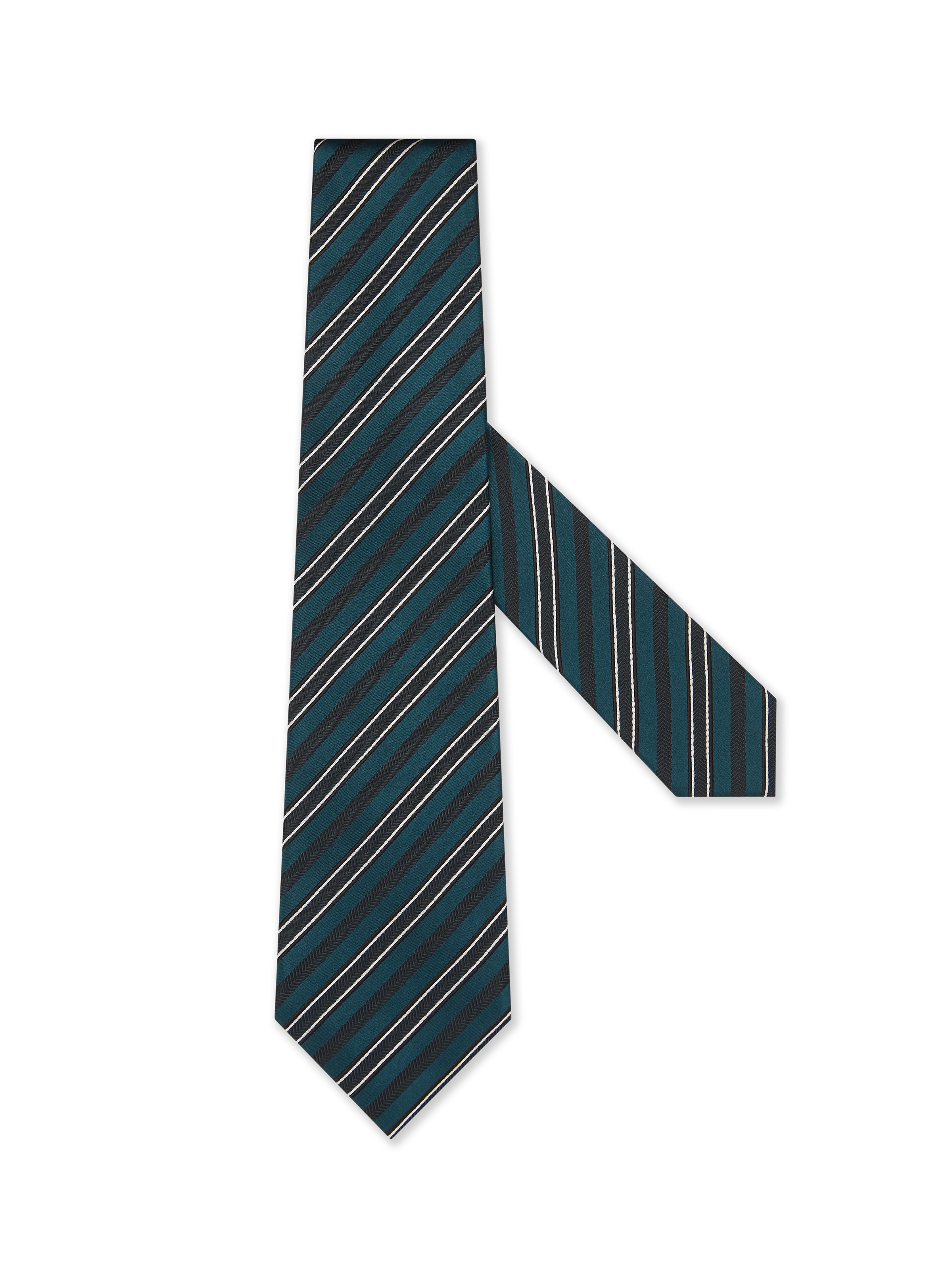 Zegna Teal Blue Silk And Cotton Tie In Teal Blue