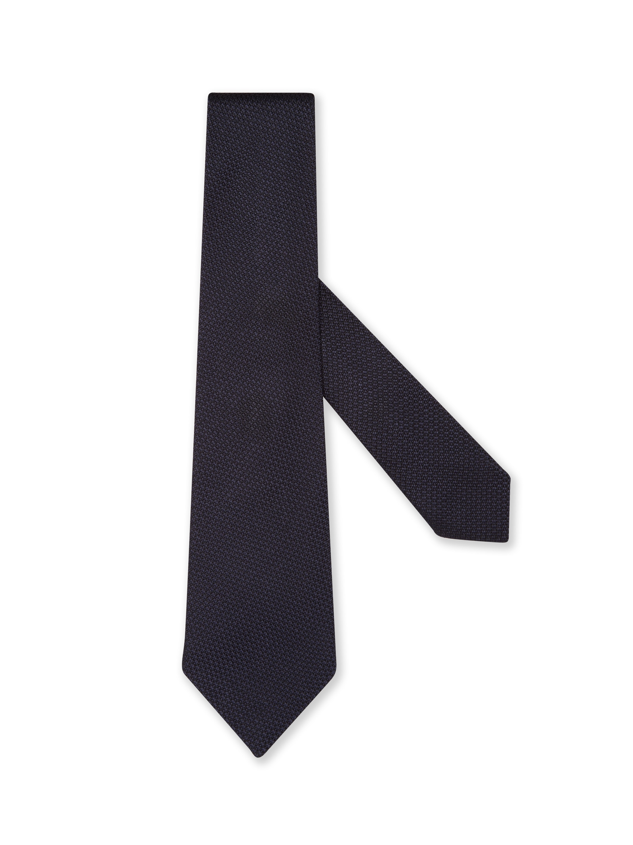 Zegna Silk Patterned Tie In Dark Blue